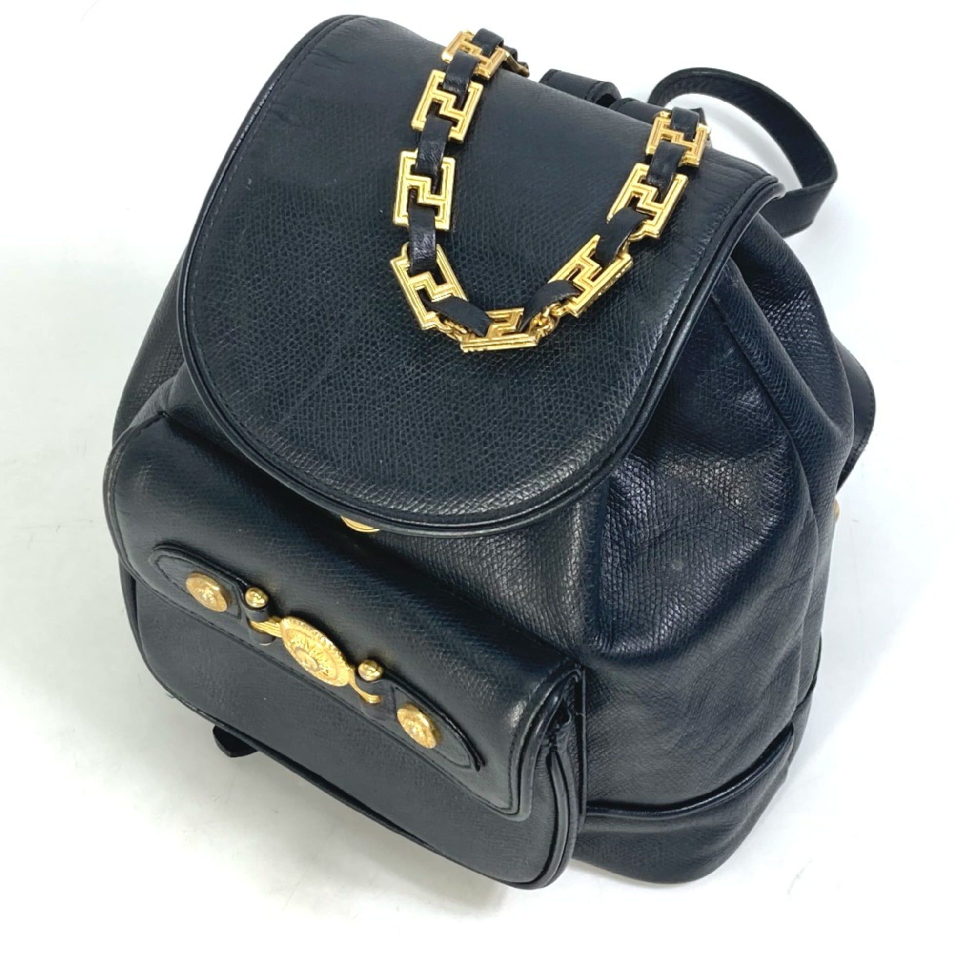 Leather Backpack (Pre-Owned) - Versace - Modalova