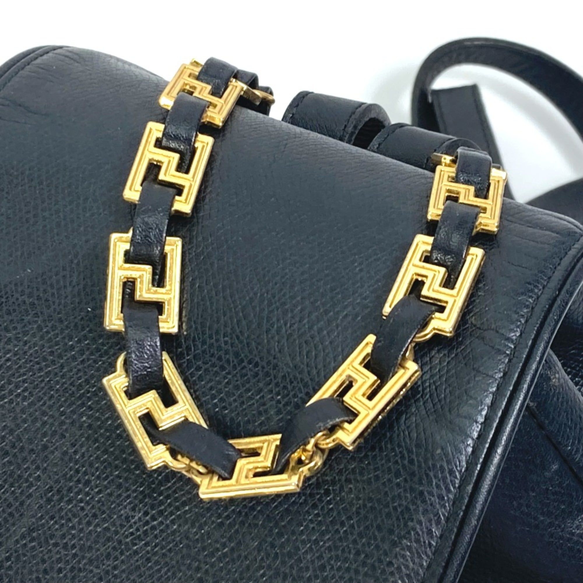 Leather Backpack (Pre-Owned) - Versace - Modalova