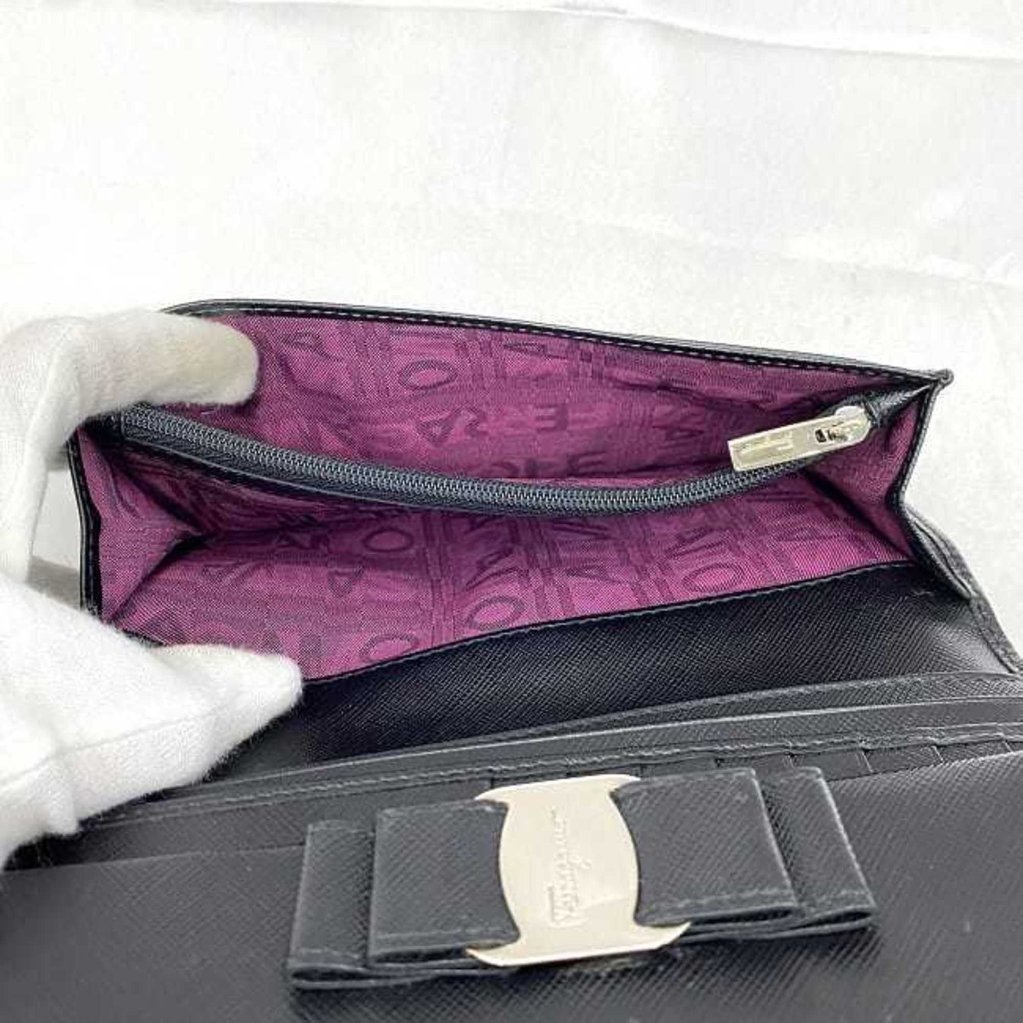 Leather Long Wallet (Tri-Fold) (Pre-Owned) - Salvatore Ferragamo - Modalova