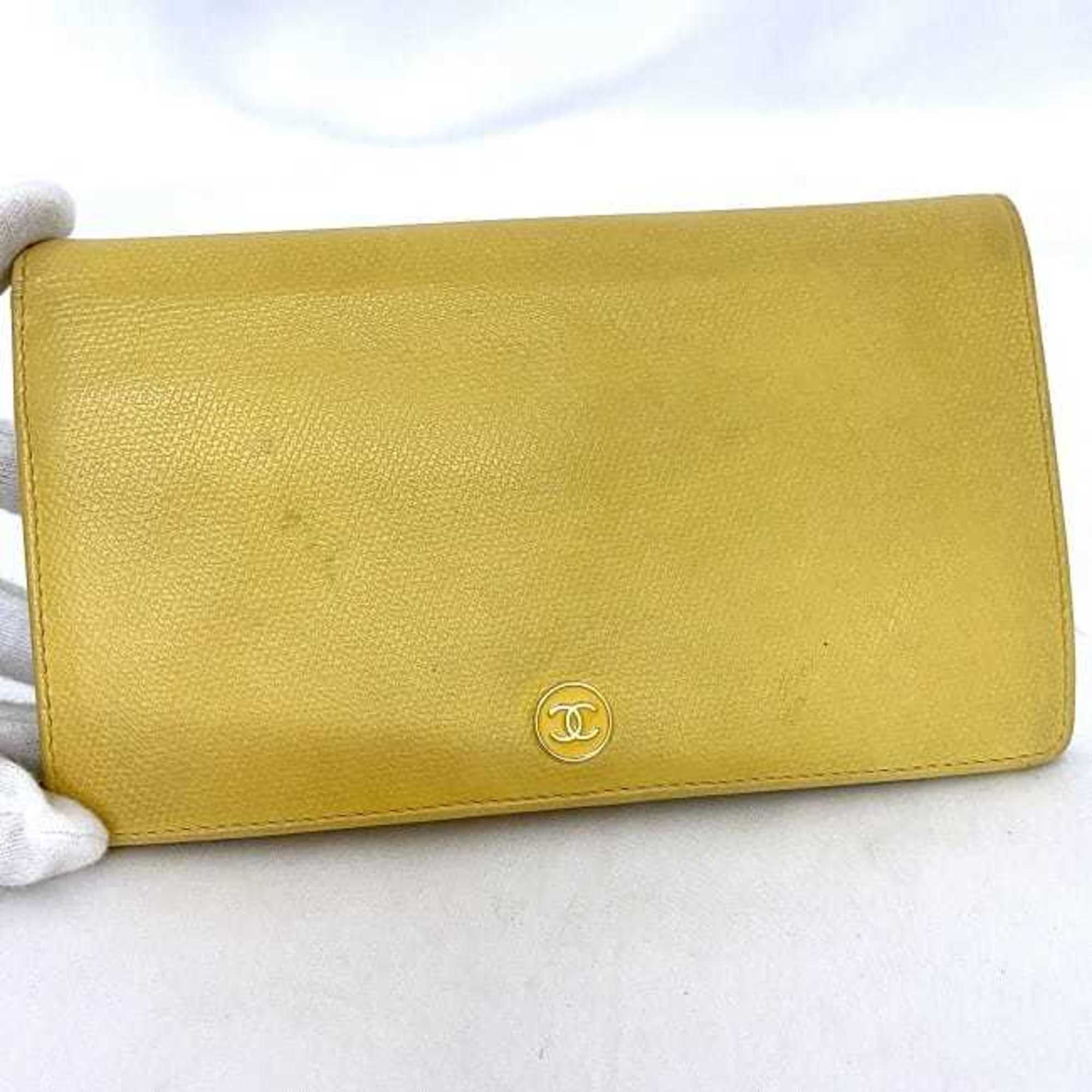 Leather Long Wallet (Bi-Fold) (Pre-Owned) - Chanel - Modalova