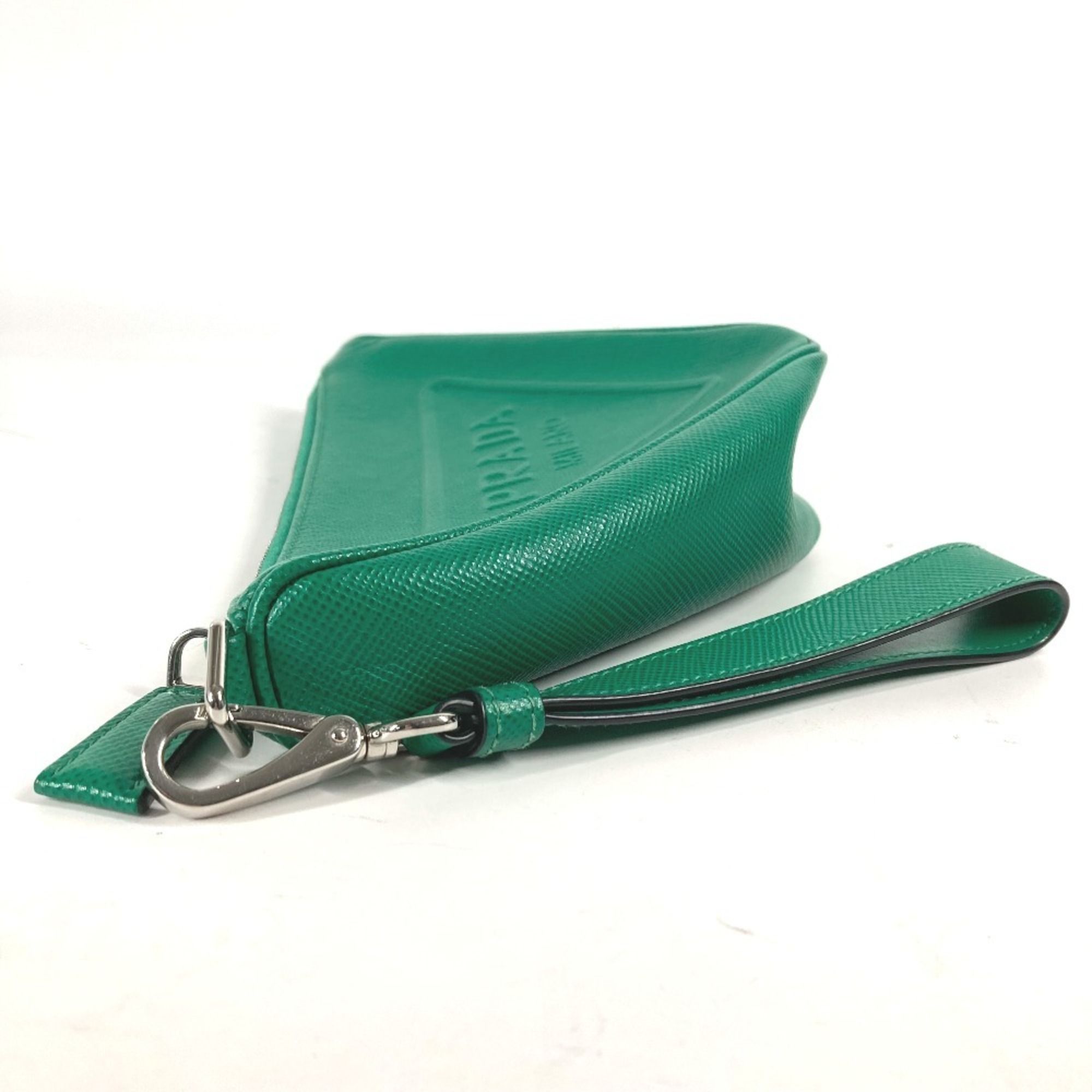 Saffiano Triangle Clutch Bag Pouch (Pre-Owned) - Prada - Modalova