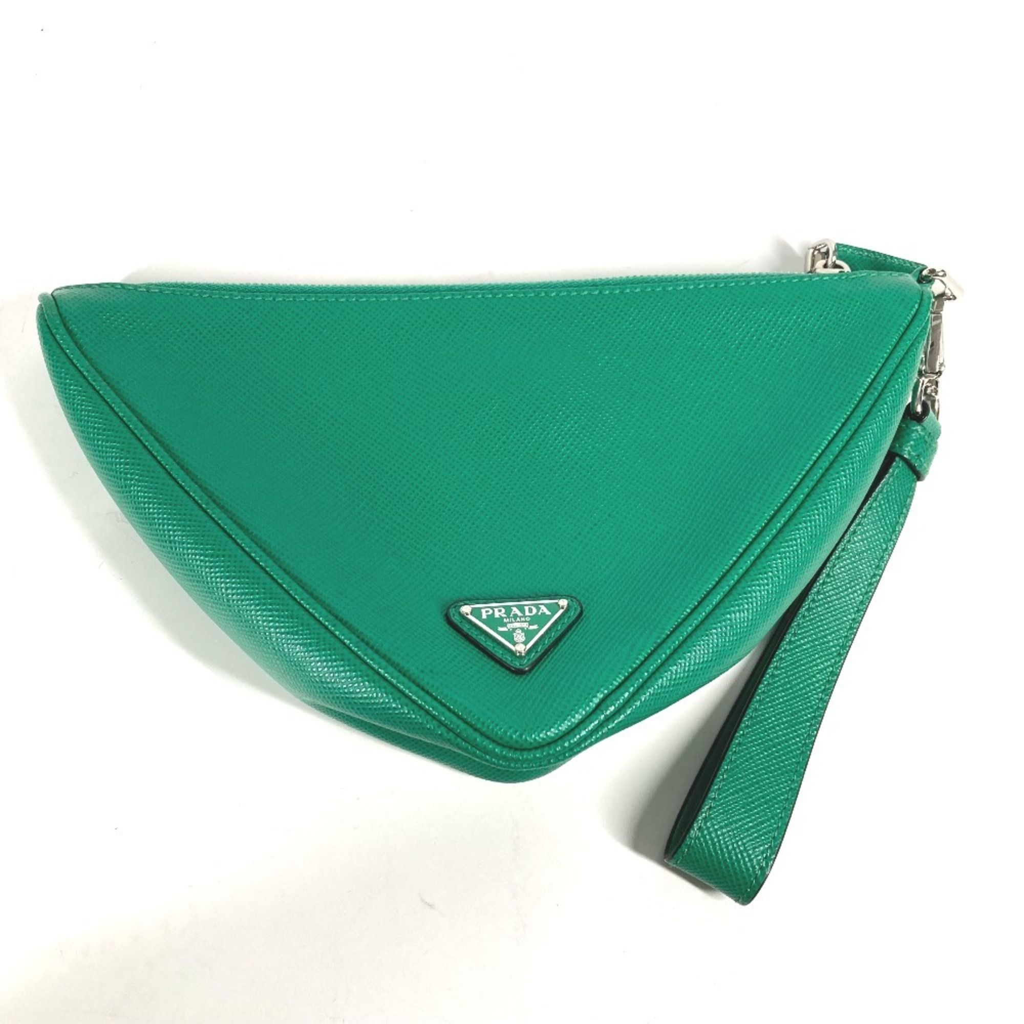 Saffiano Triangle Clutch Bag Pouch (Pre-Owned) - Prada - Modalova