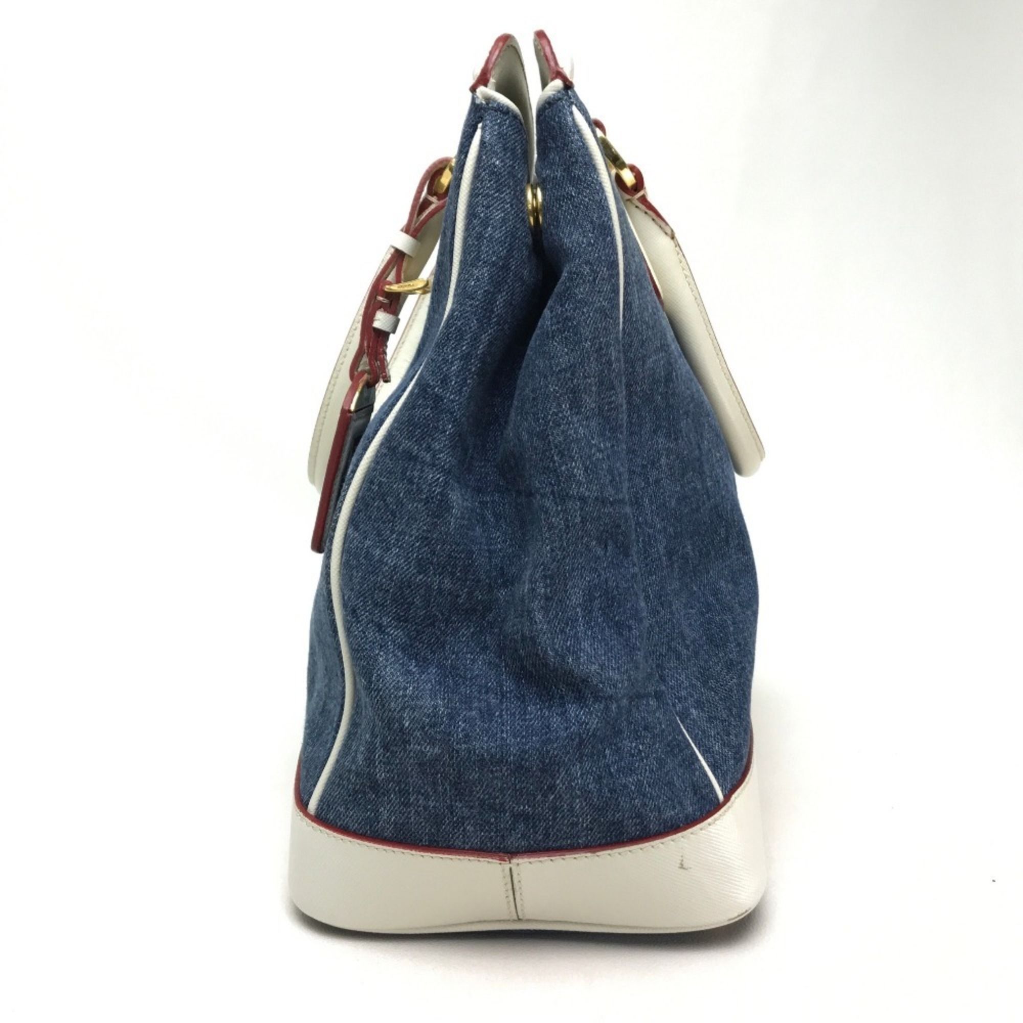 Denim Leather Handbag (Pre-Owned) - Prada - Modalova