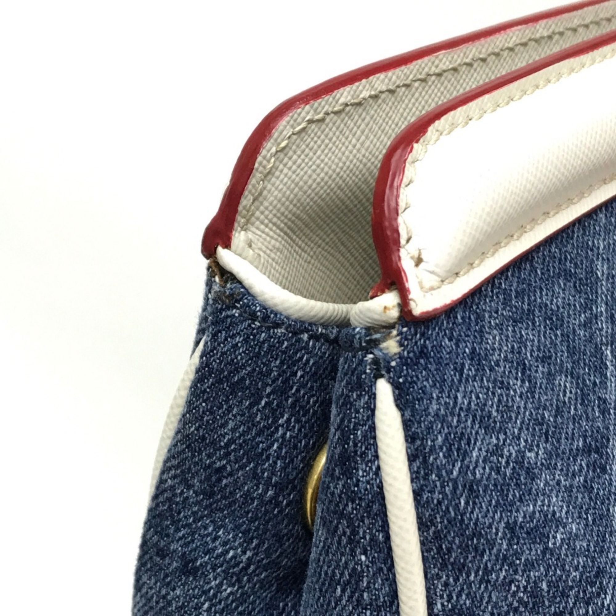 Denim Leather Handbag (Pre-Owned) - Prada - Modalova