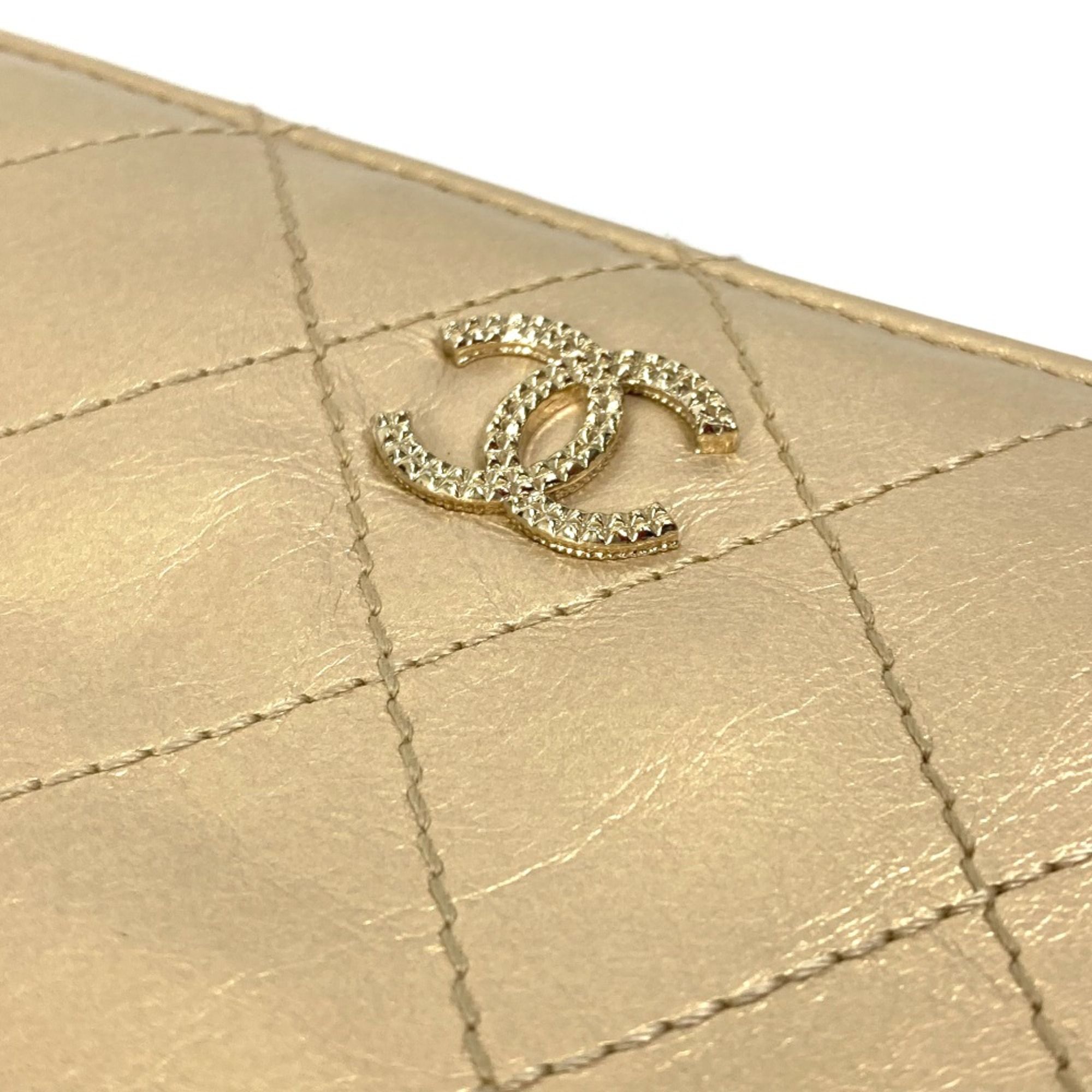 Leather Long Wallet (Bi-Fold) (Pre-Owned) - Chanel - Modalova