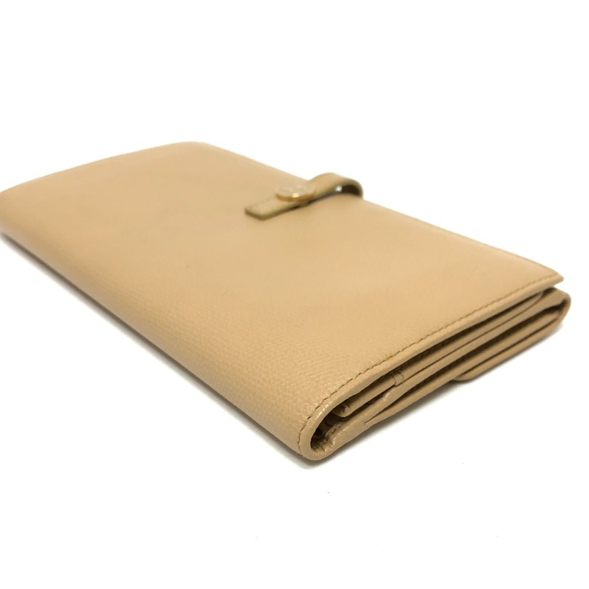 Leather Long Wallet (Bi-Fold) (Pre-Owned) - Chanel - Modalova