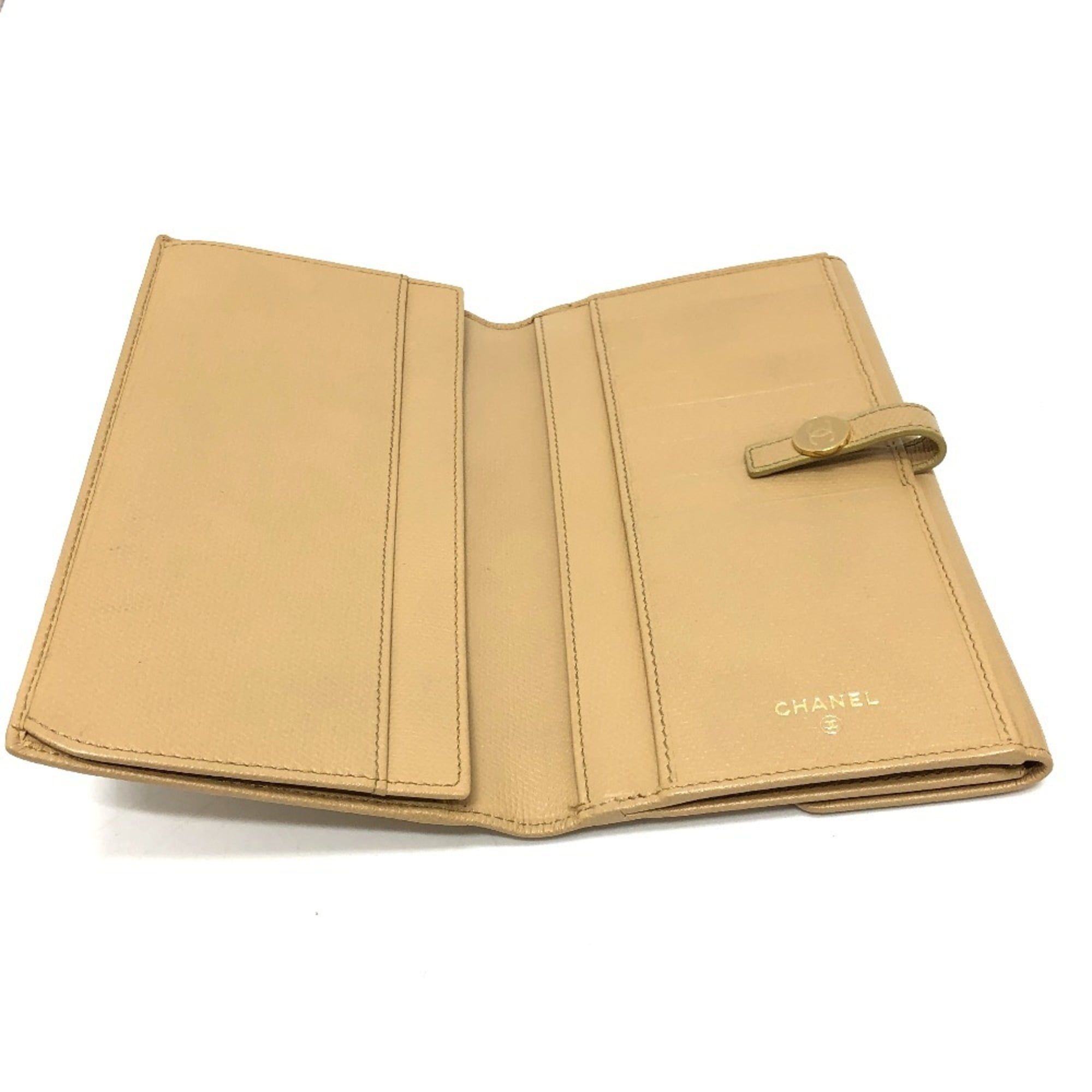 Leather Long Wallet (Bi-Fold) (Pre-Owned) - Chanel - Modalova