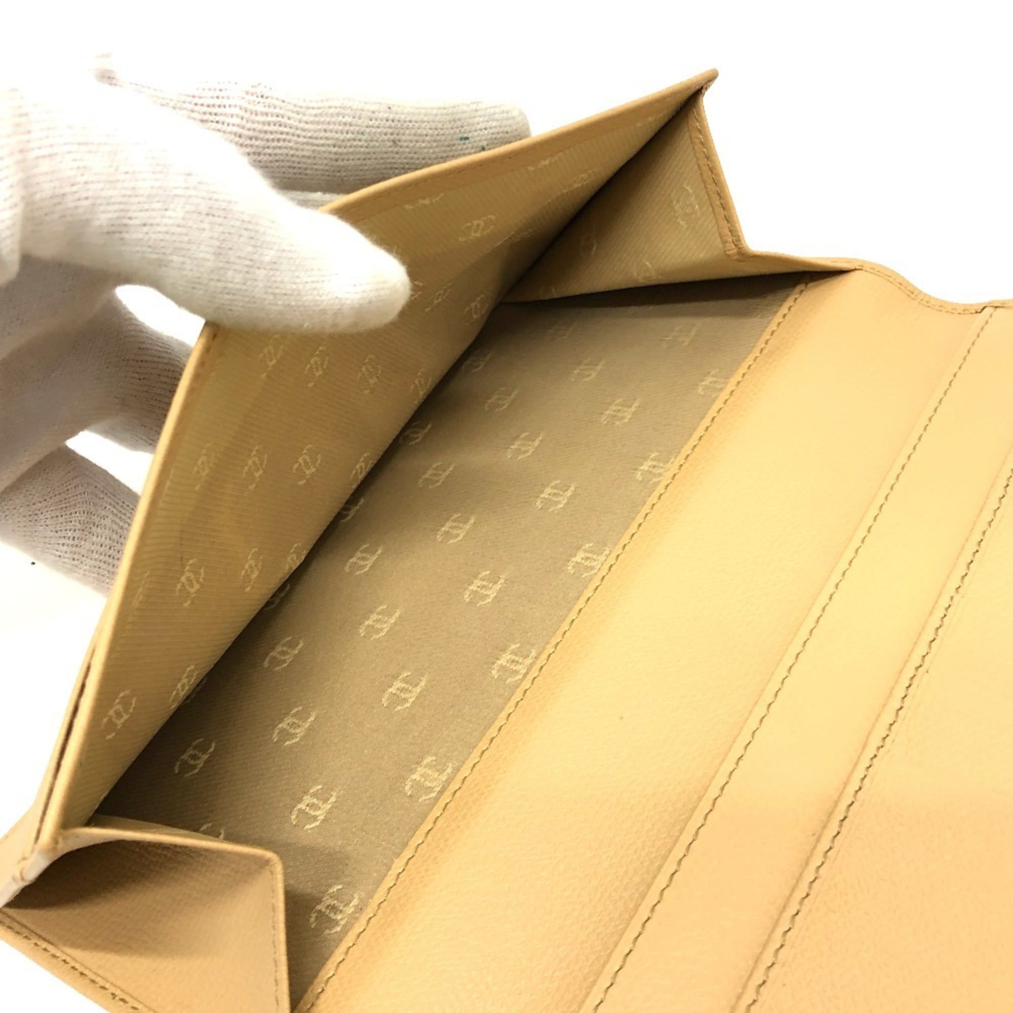 Leather Long Wallet (Bi-Fold) (Pre-Owned) - Chanel - Modalova