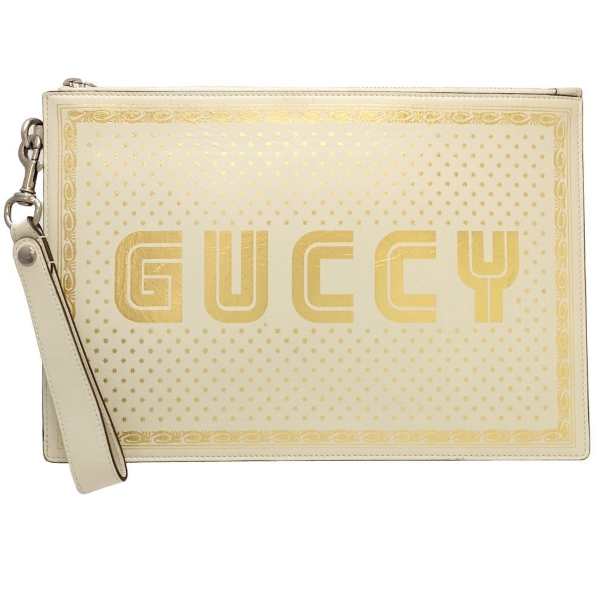 Leather Clutch Bag (Pre-Owned) - Gucci - Modalova