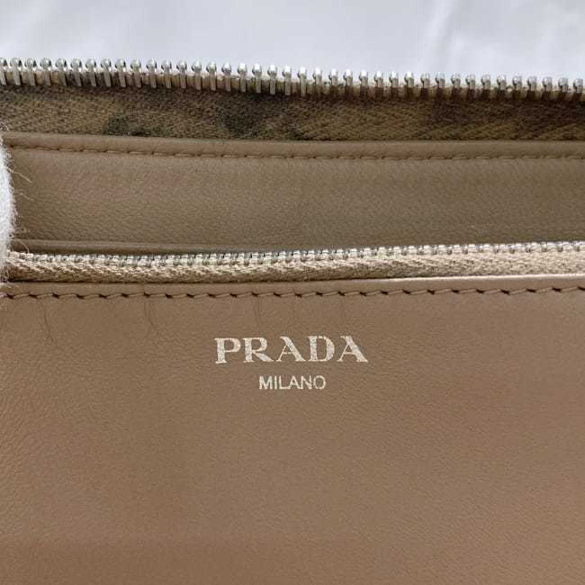 Leather Long Wallet (Bi-Fold) (Pre-Owned) - Prada - Modalova