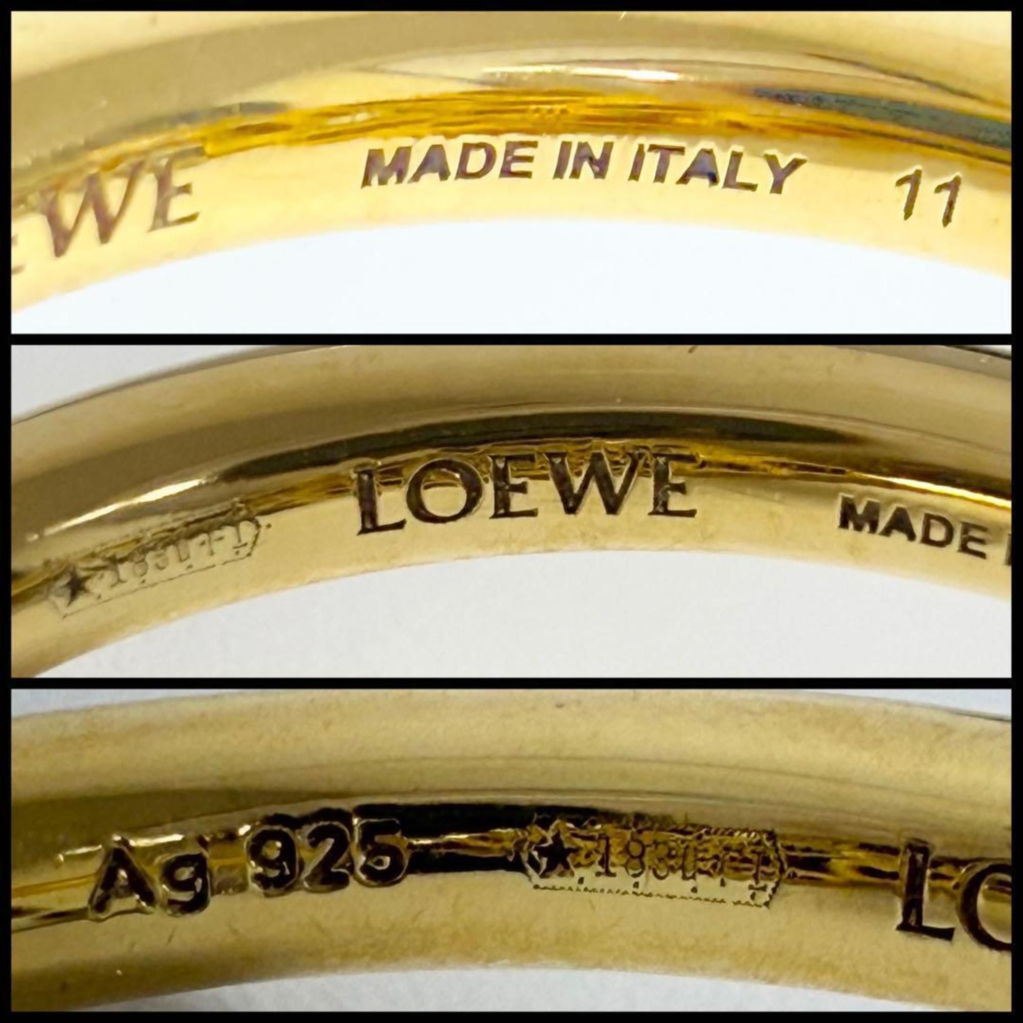 Gold Plating Silver 925 Band Ring (Pre-Owned) - Loewe - Modalova