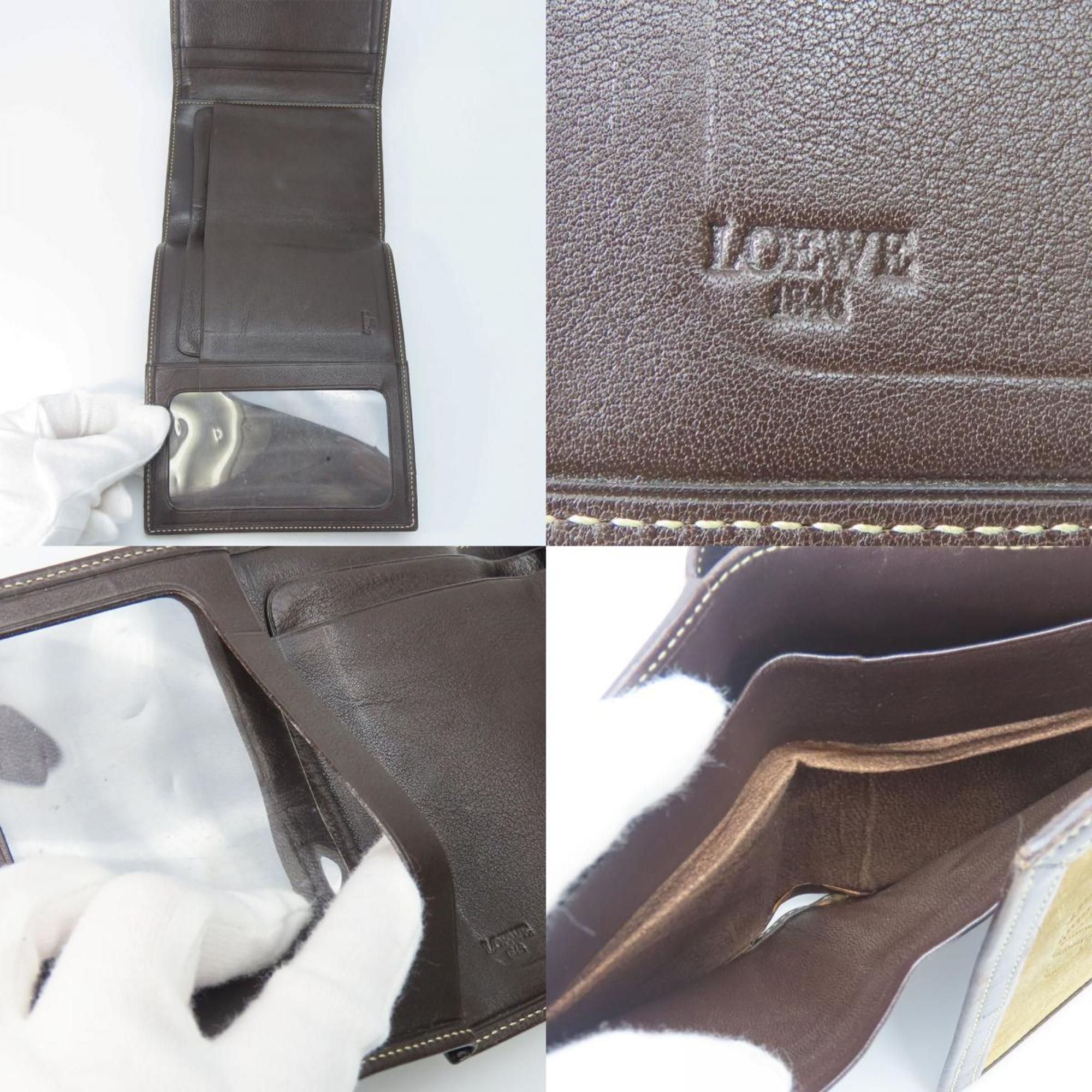 Suede Leather Wallet (Tri-Fold) (Pre-Owned) - Loewe - Modalova