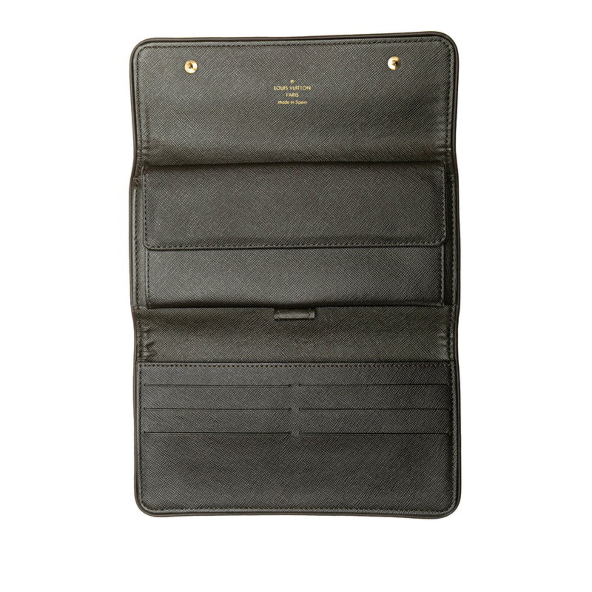 Canvas Leather Long Wallet (Bi-Fold) (Pre-Owned) - Louis Vuitton - Modalova