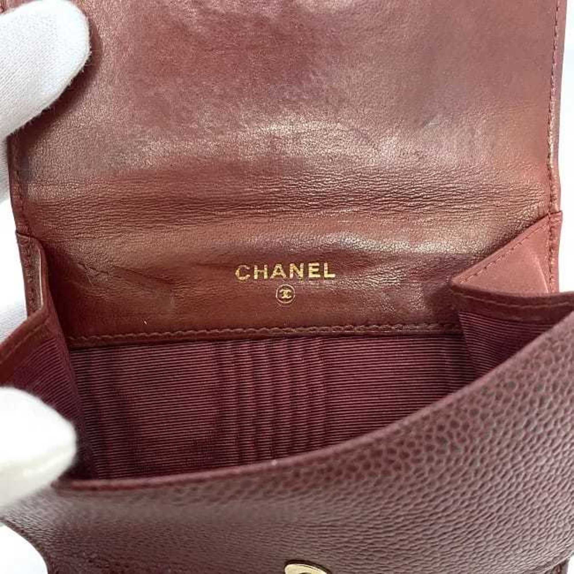 Grained Calfskin Leather Wallet (Bi-Fold) (Pre-Owned) - Chanel - Modalova