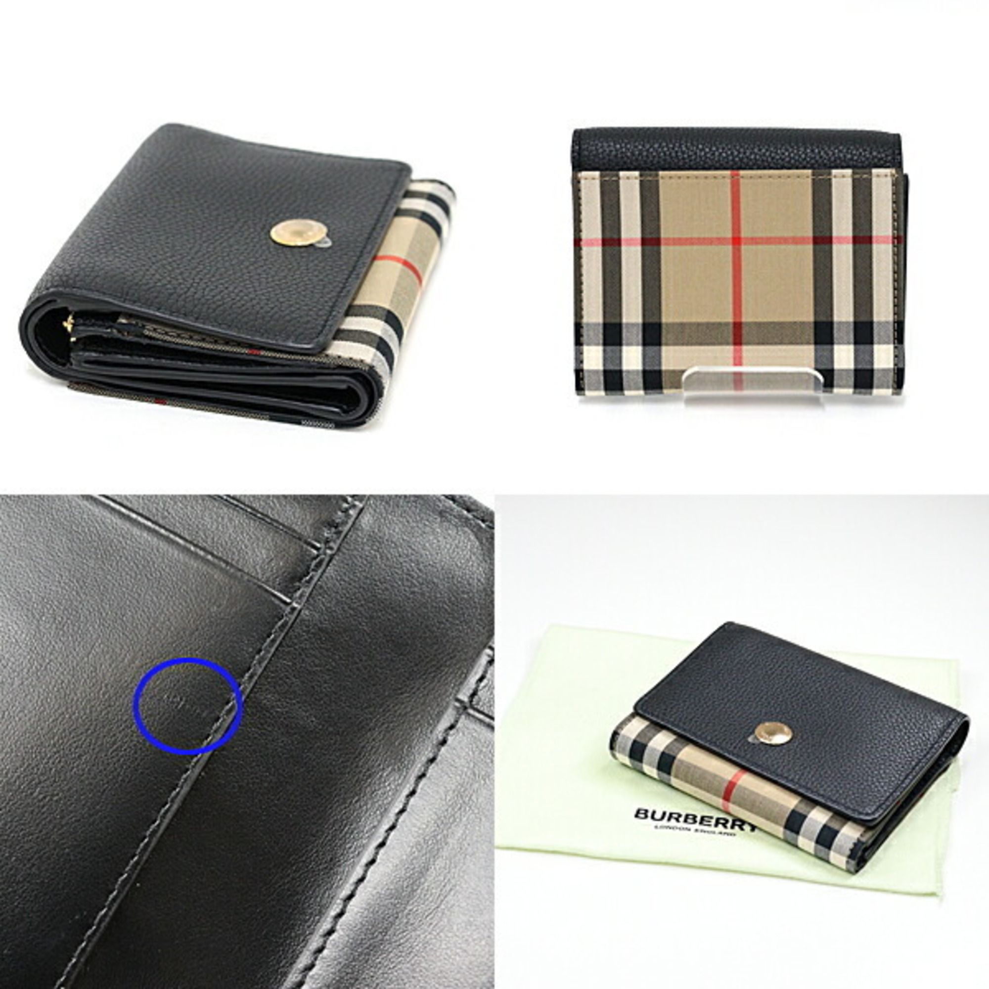 Elastane Cotton Leather Wallet (Tri-Fold) (Pre-Owned) - Burberry - Modalova