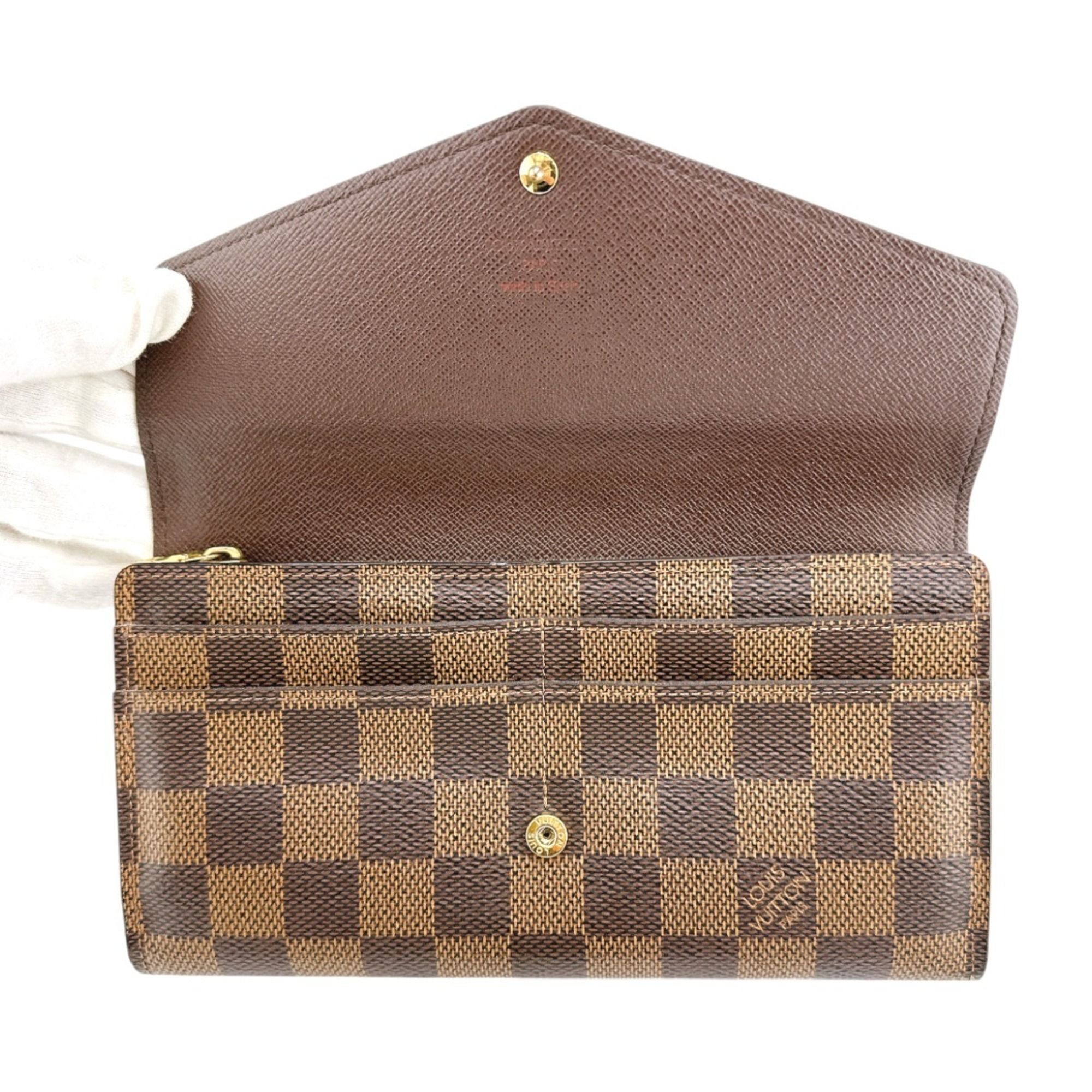 Damier Canvas Long Wallet (Tri-Fold) (Pre-Owned) - Louis Vuitton - Modalova