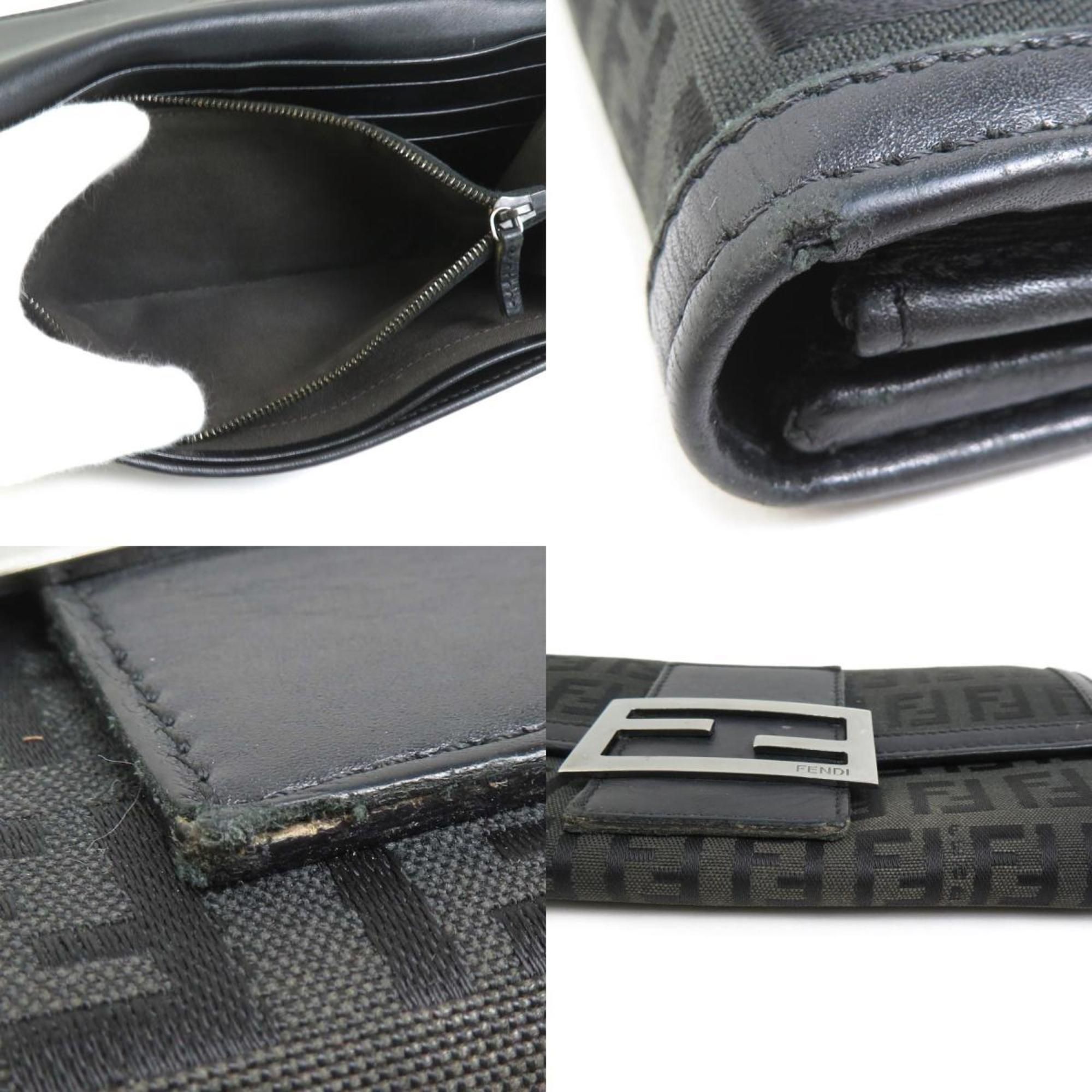 Canvas Leather Long Wallet (Tri-Fold) (Pre-Owned) - Fendi - Modalova