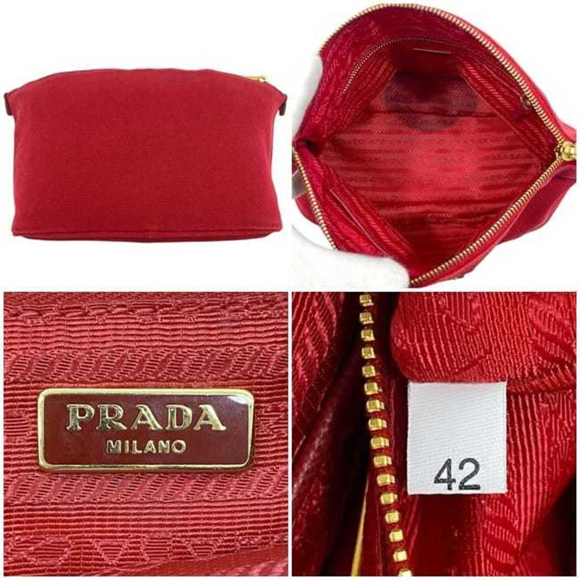 Canvas Leather Pouch (Pre-Owned) - Prada - Modalova