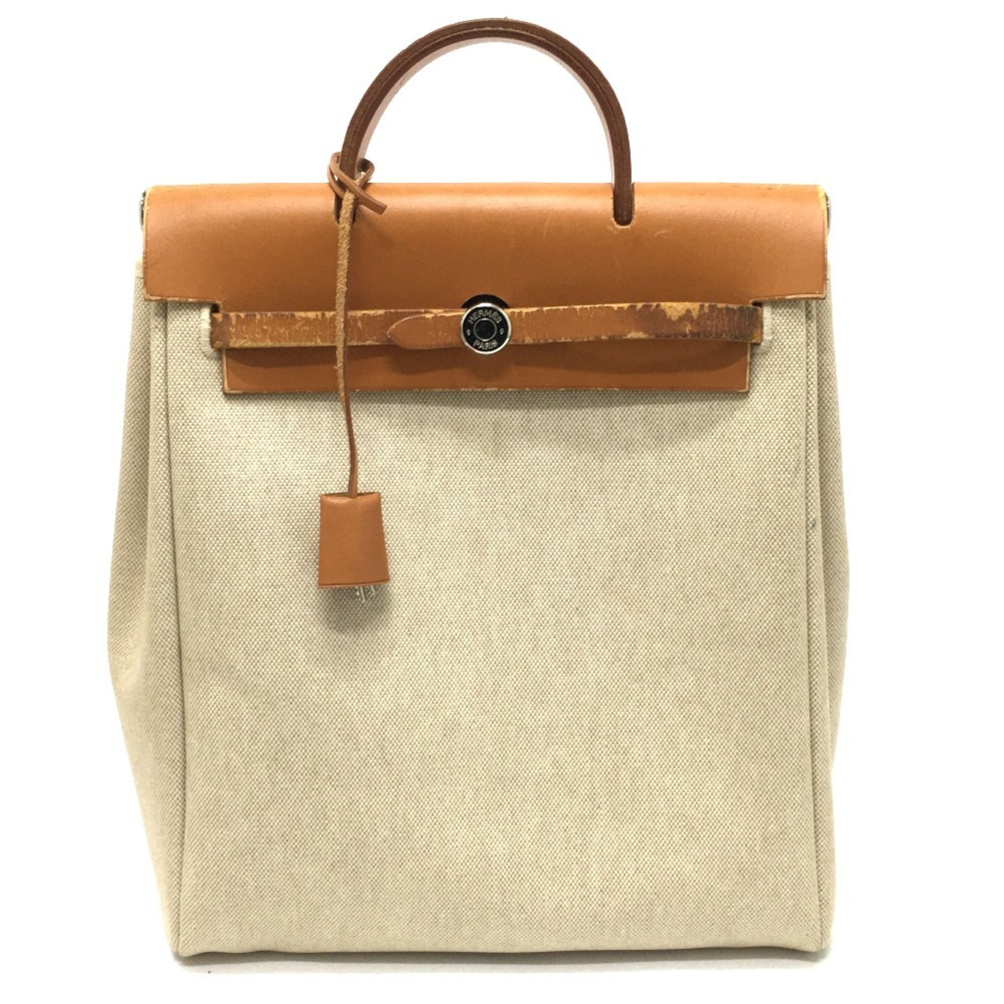 Her Bag Canvas Leather Backpack (Pre-Owned) - Hermes - Modalova