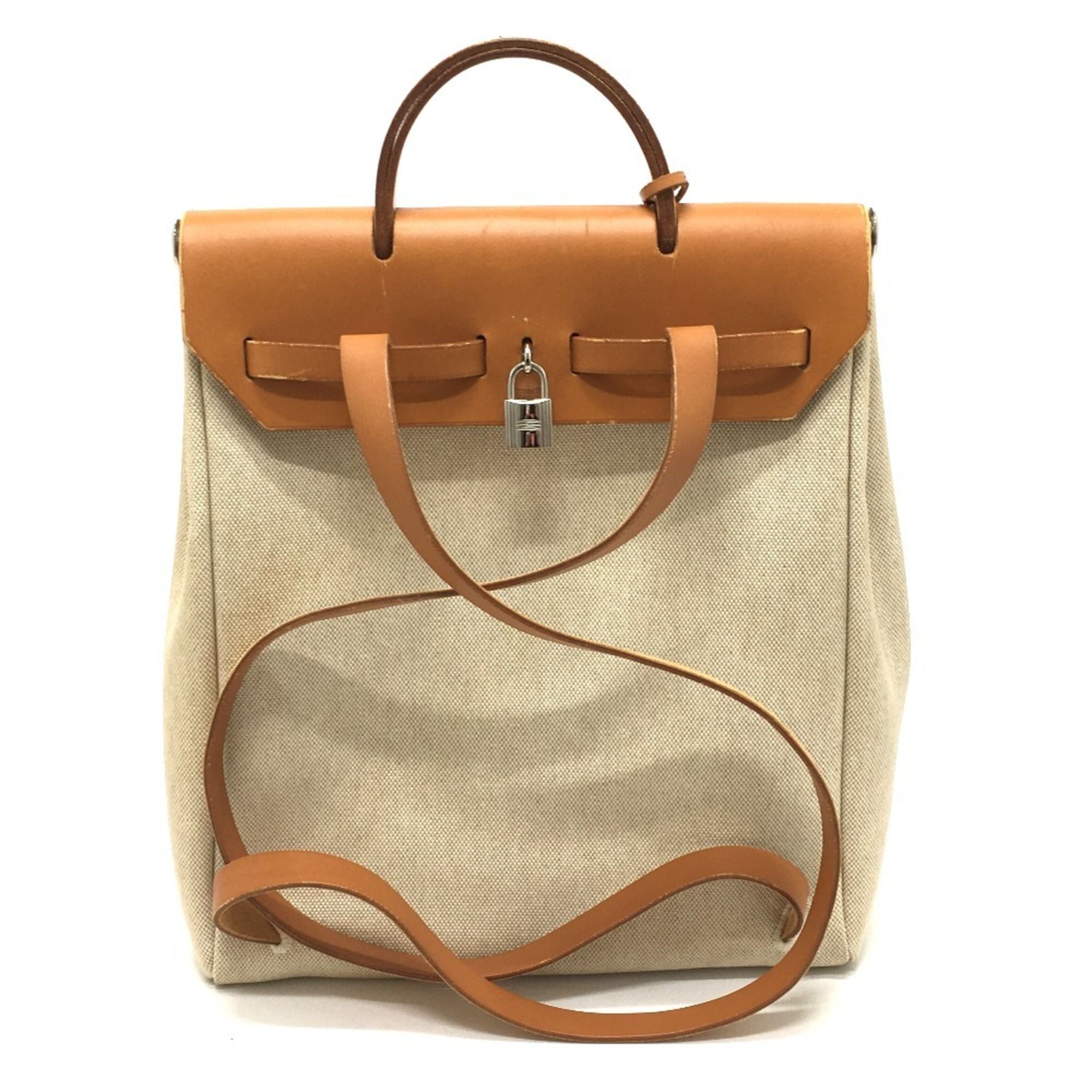 Her Bag Canvas Leather Backpack (Pre-Owned) - Hermes - Modalova