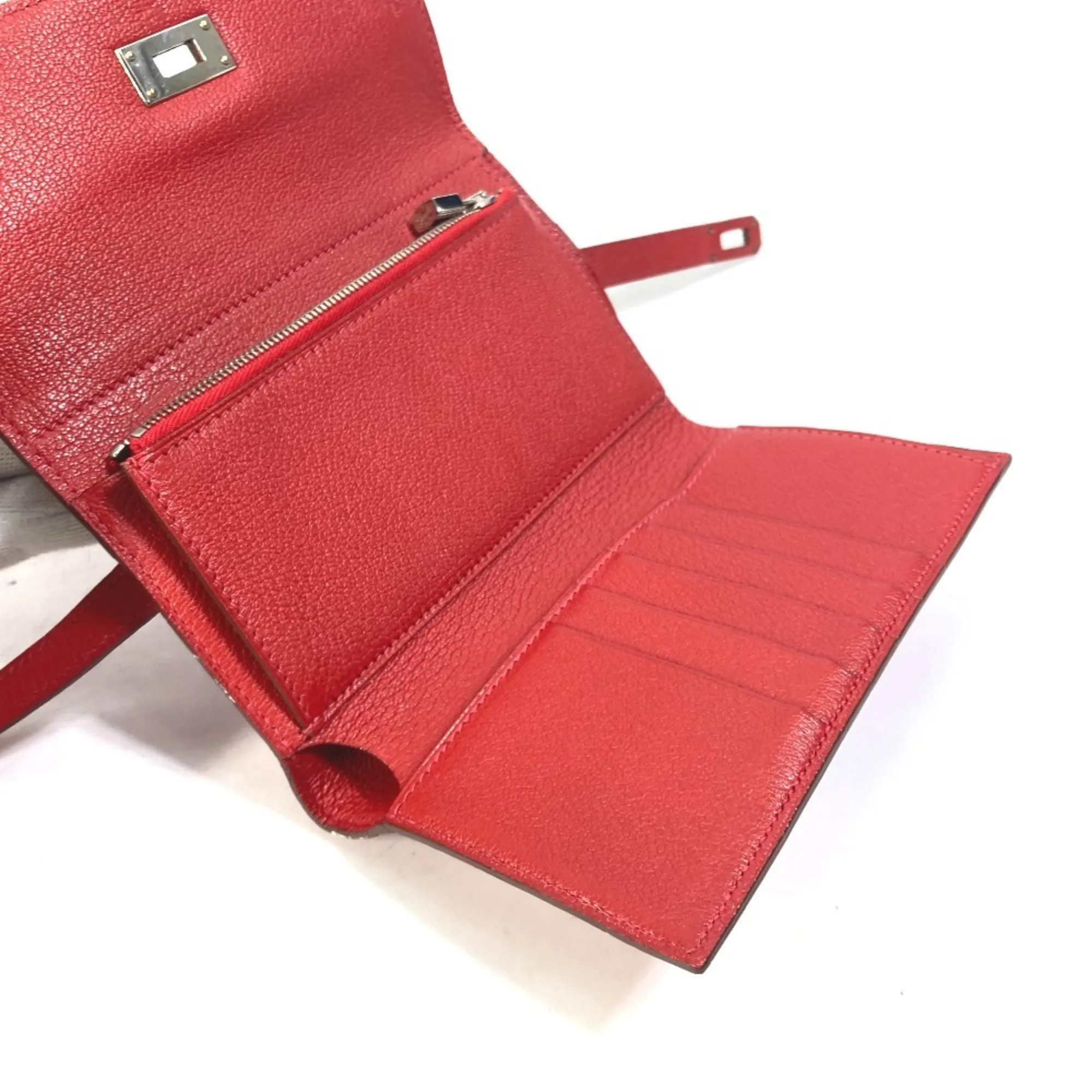 Chevre Leather Wallet (Tri-Fold) (Pre-Owned) - Hermes - Modalova