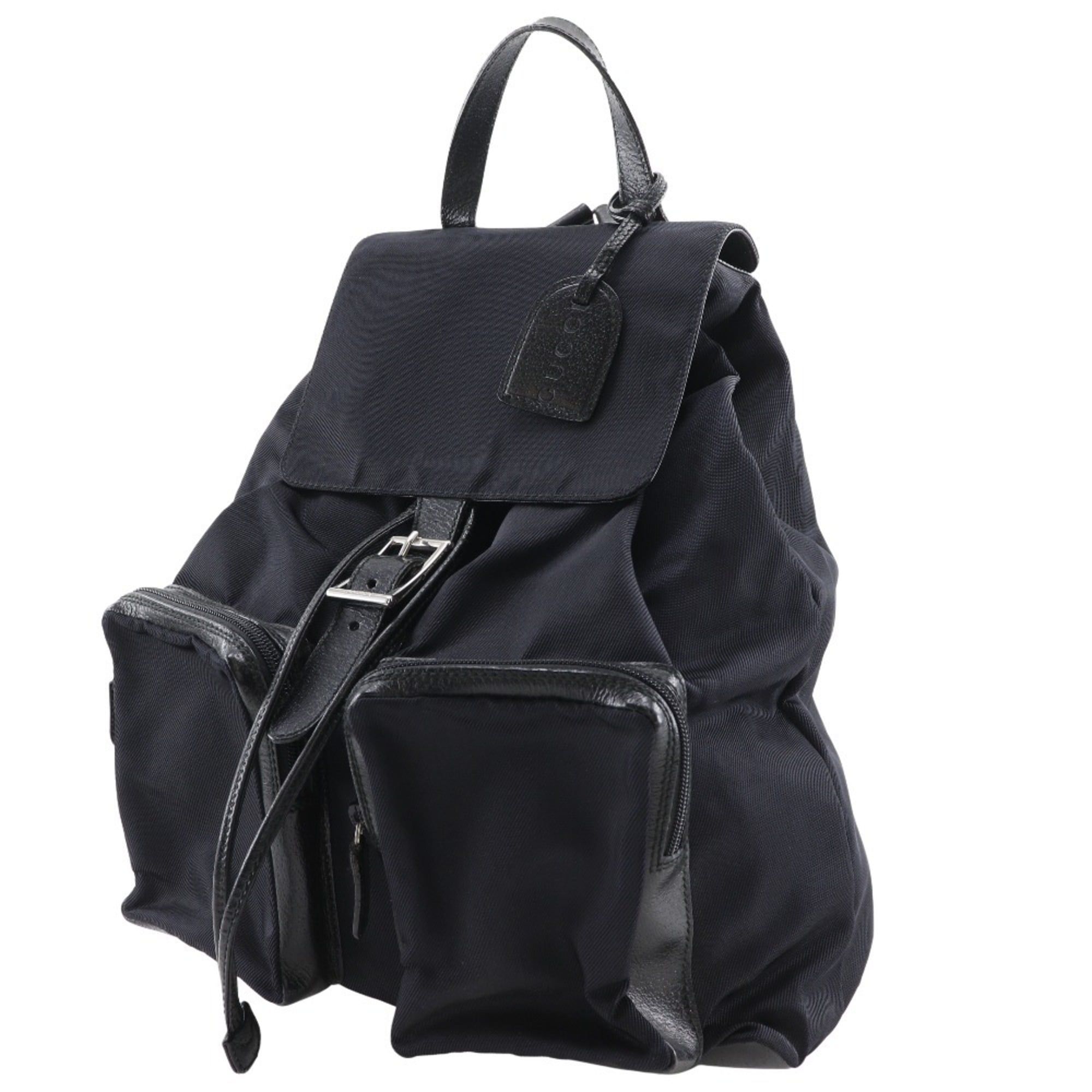 Nylon Canvas Leather Backpack (Pre-Owned) - Gucci - Modalova
