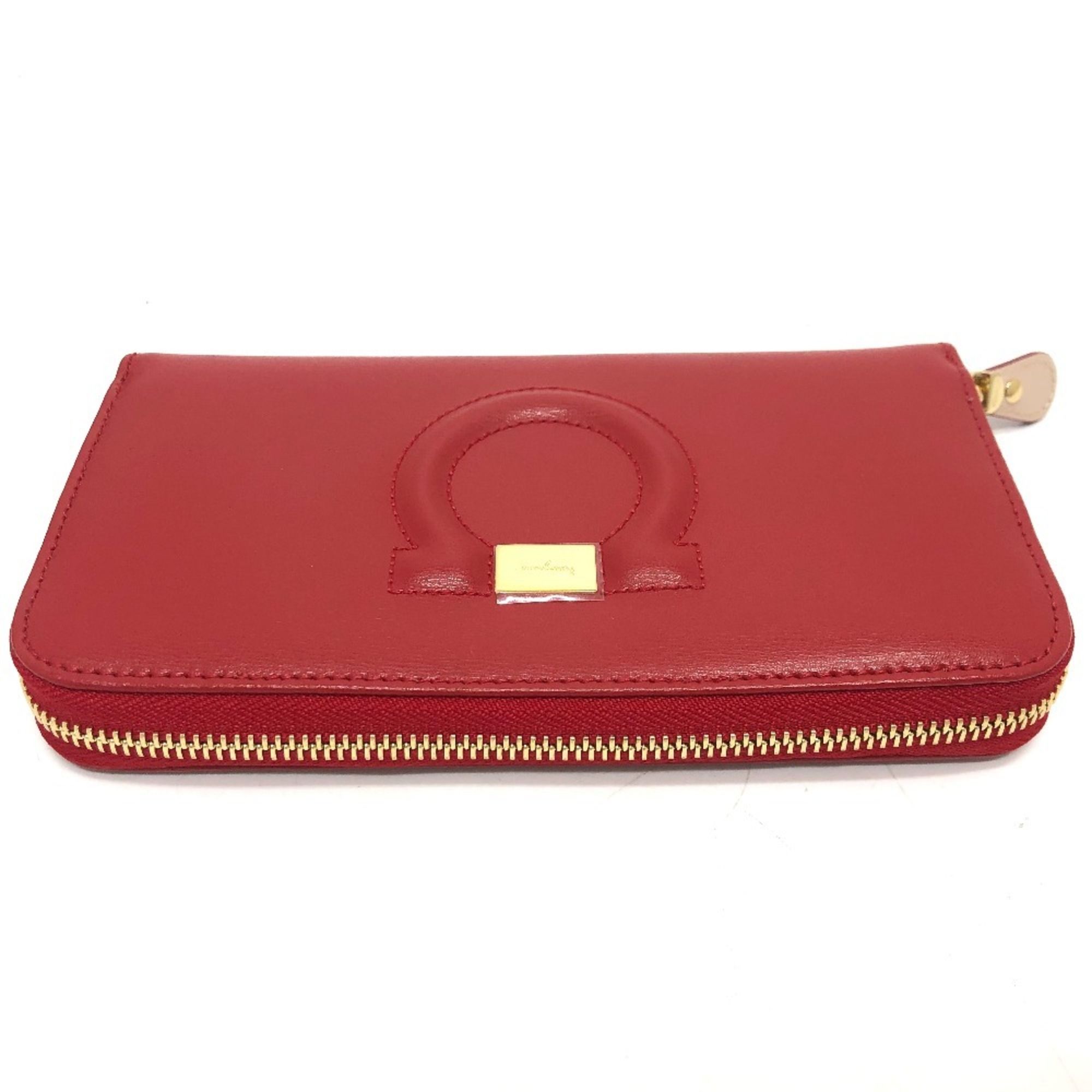 Gancini Leather Long Wallet (Bi-Fold) (Pre-Owned) - Salvatore Ferragamo - Modalova