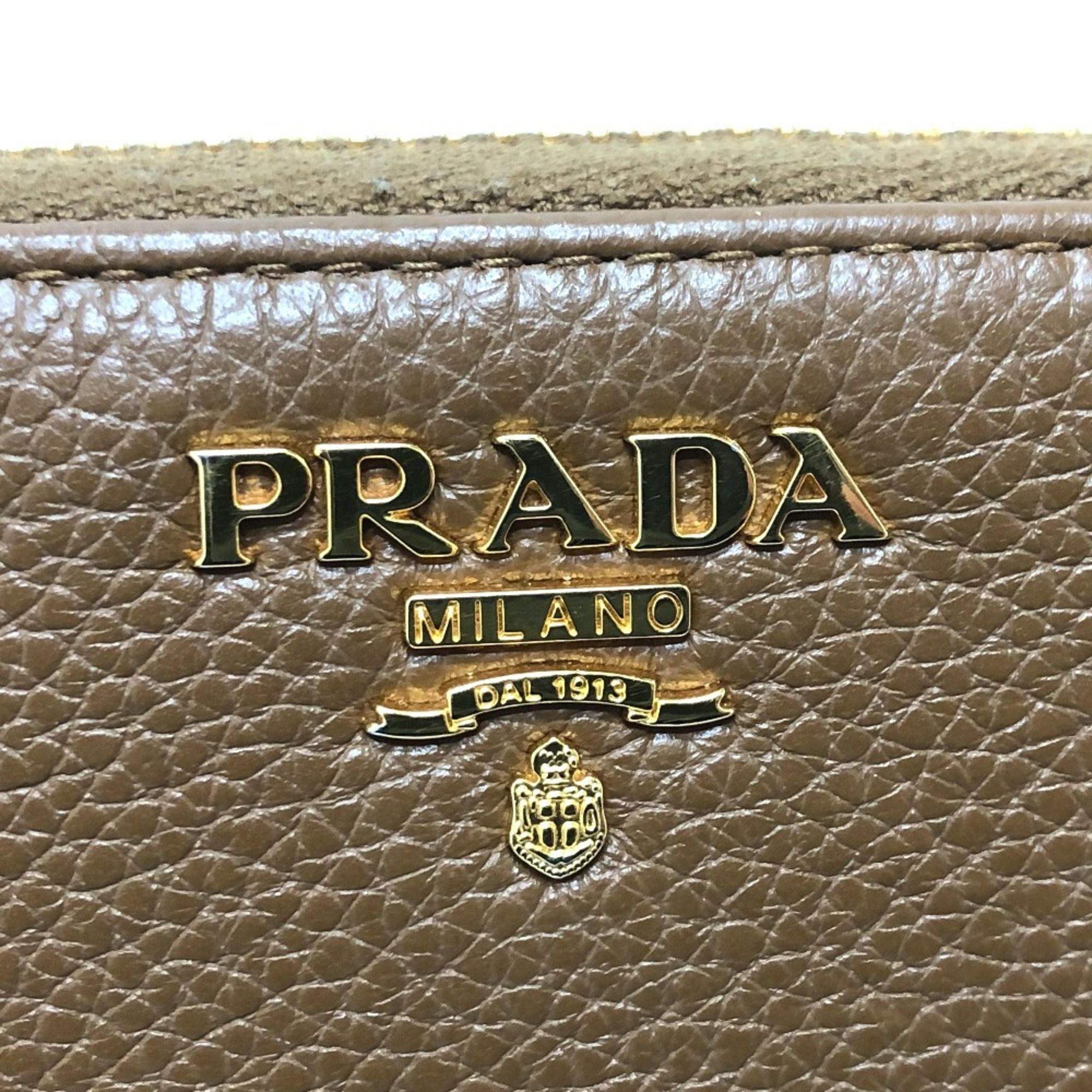 Leather Long Wallet (Bi-Fold) (Pre-Owned) - Prada - Modalova