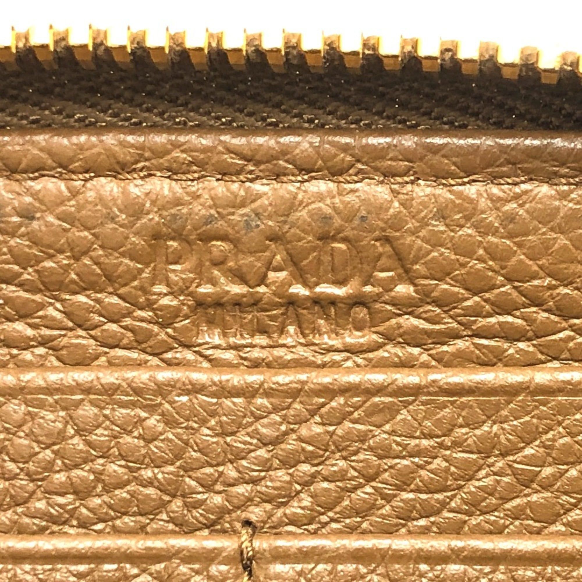 Leather Long Wallet (Bi-Fold) (Pre-Owned) - Prada - Modalova