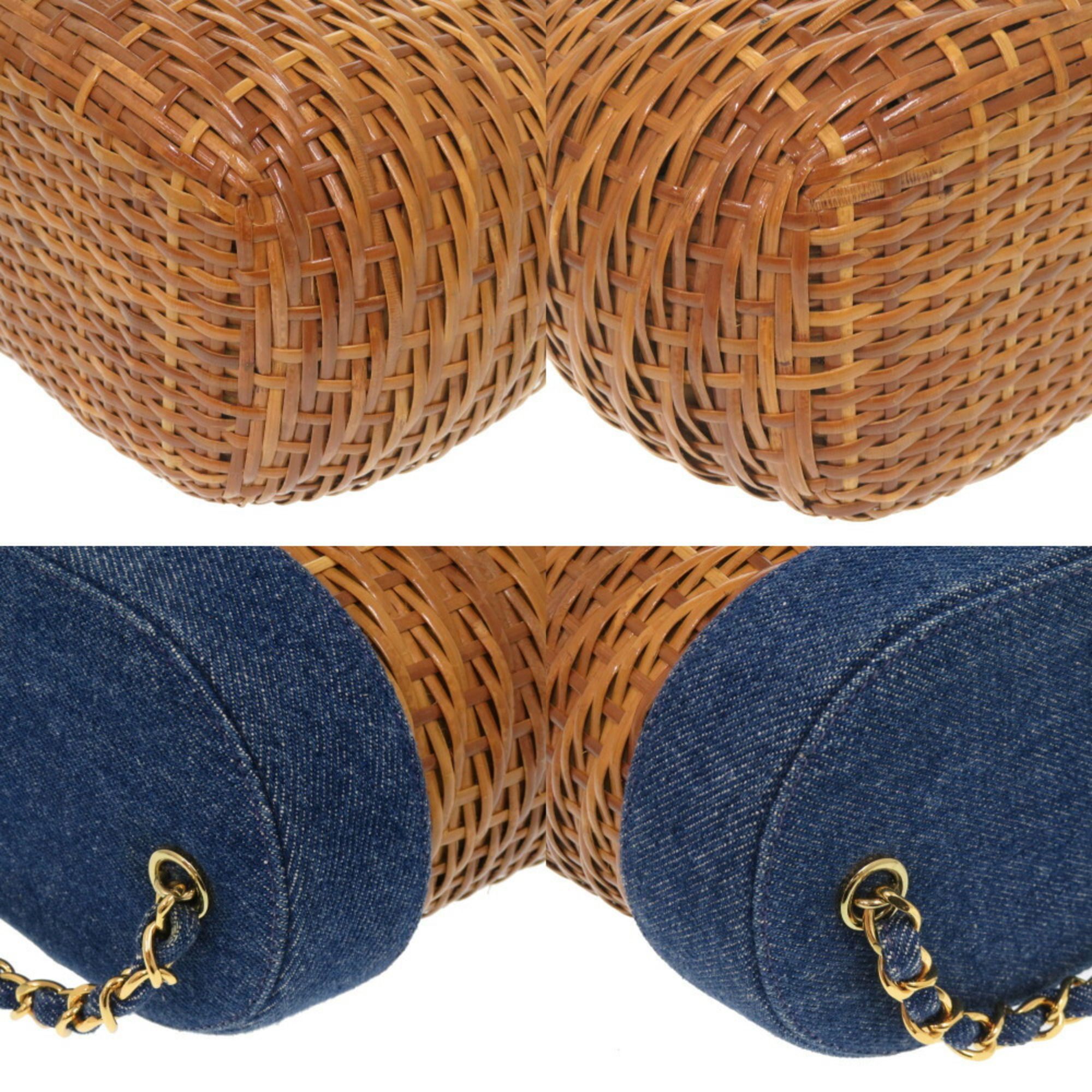 Straw Leather Shoulder Bag (Pre-Owned) - Chanel - Modalova