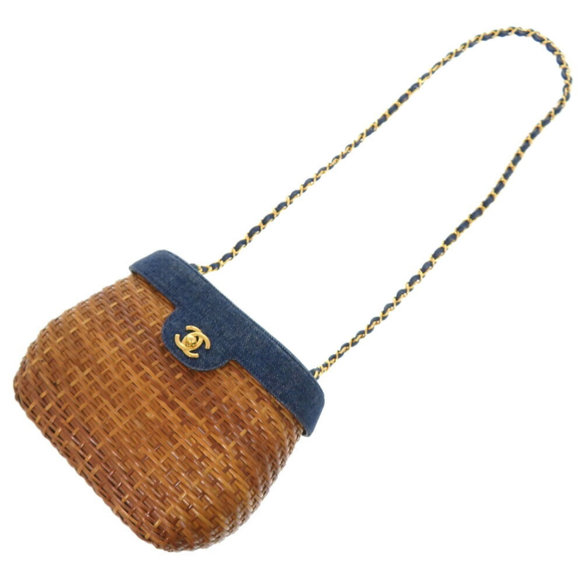 Straw Leather Shoulder Bag (Pre-Owned) - Chanel - Modalova