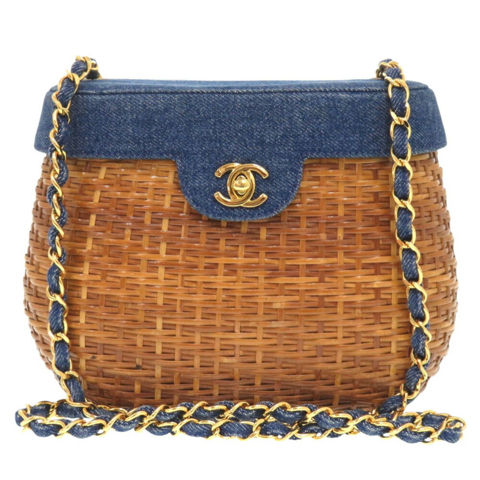 Straw Leather Shoulder Bag (Pre-Owned) - Chanel - Modalova