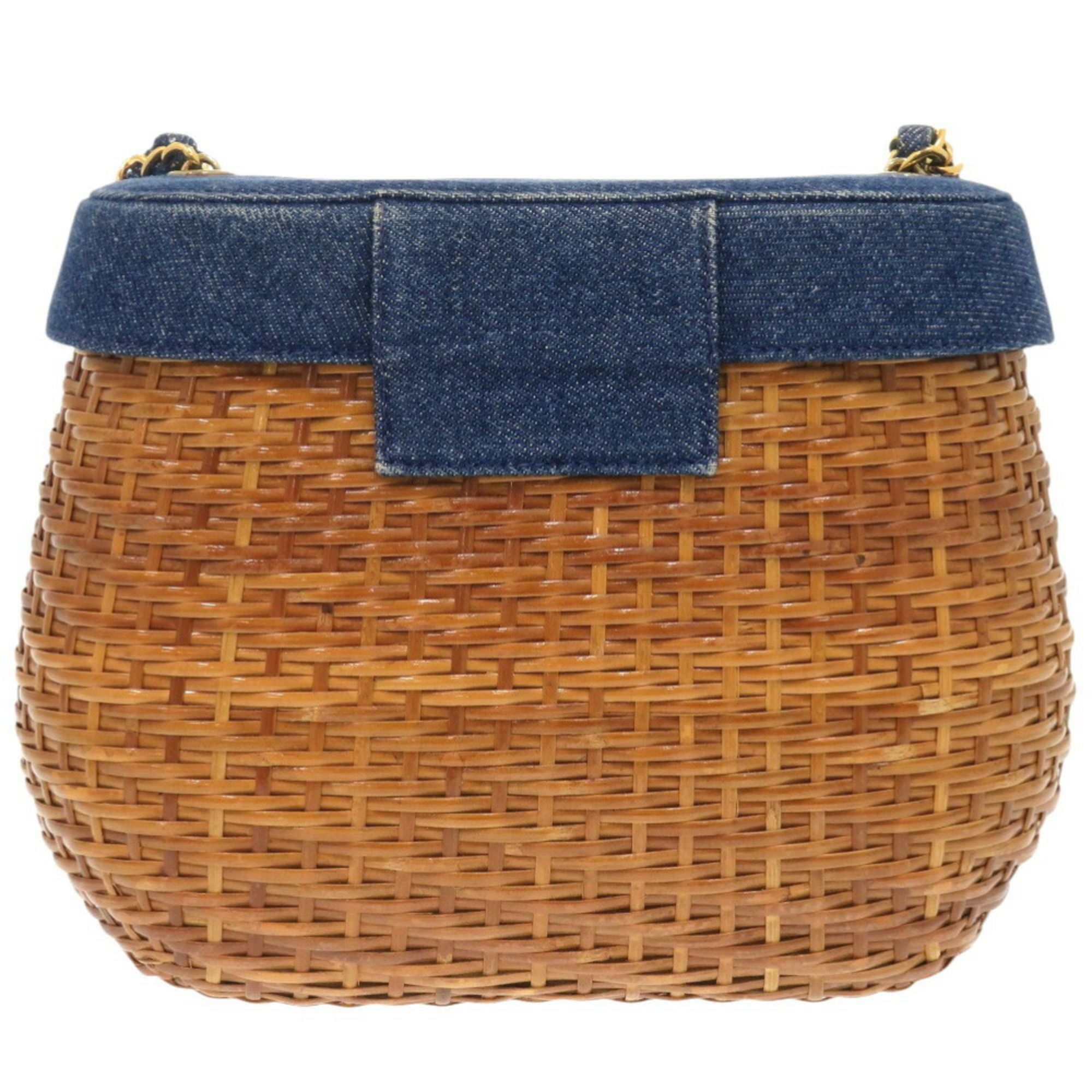 Straw Leather Shoulder Bag (Pre-Owned) - Chanel - Modalova