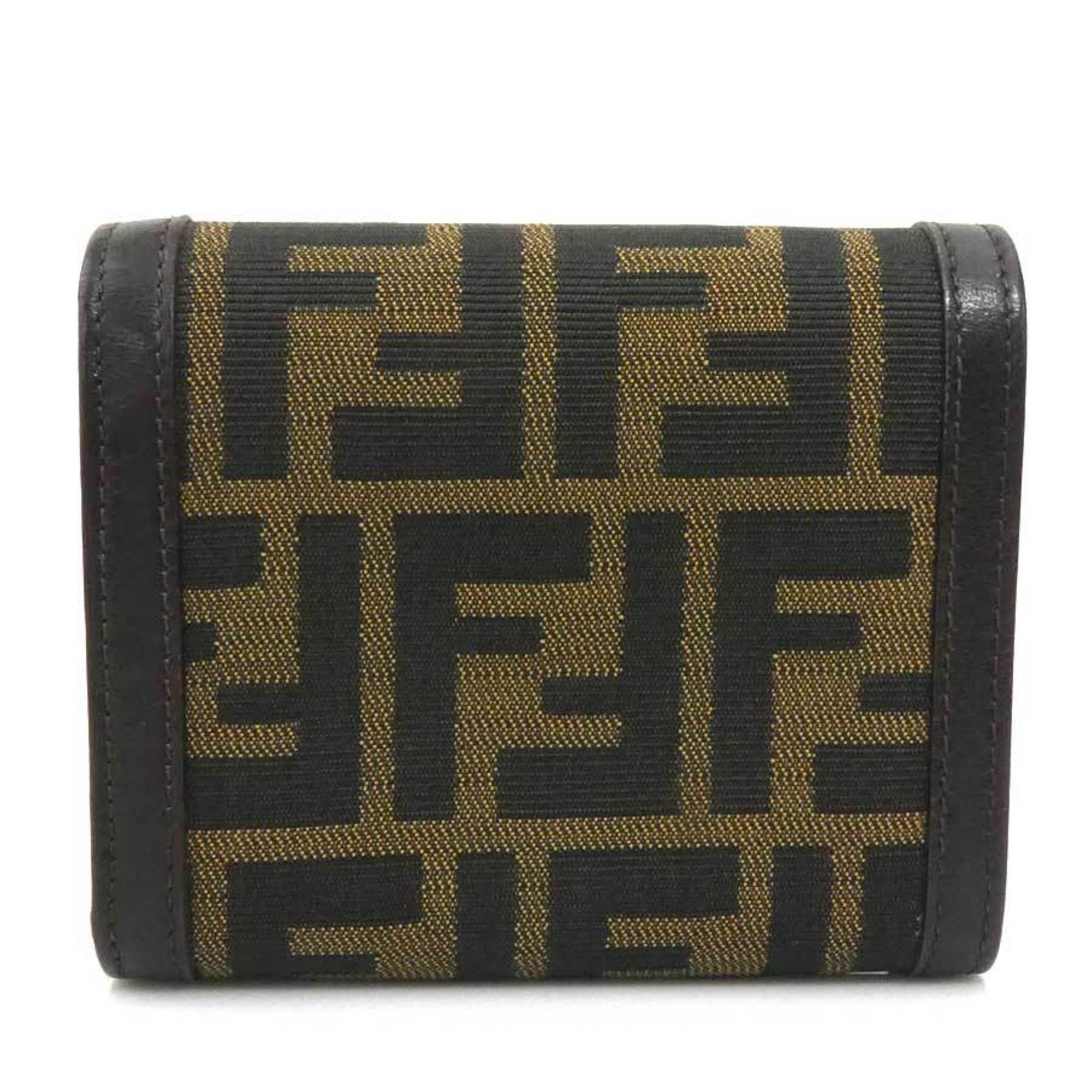 Zucca Canvas Leather Wallet (Tri-Fold) (Pre-Owned) - Fendi - Modalova
