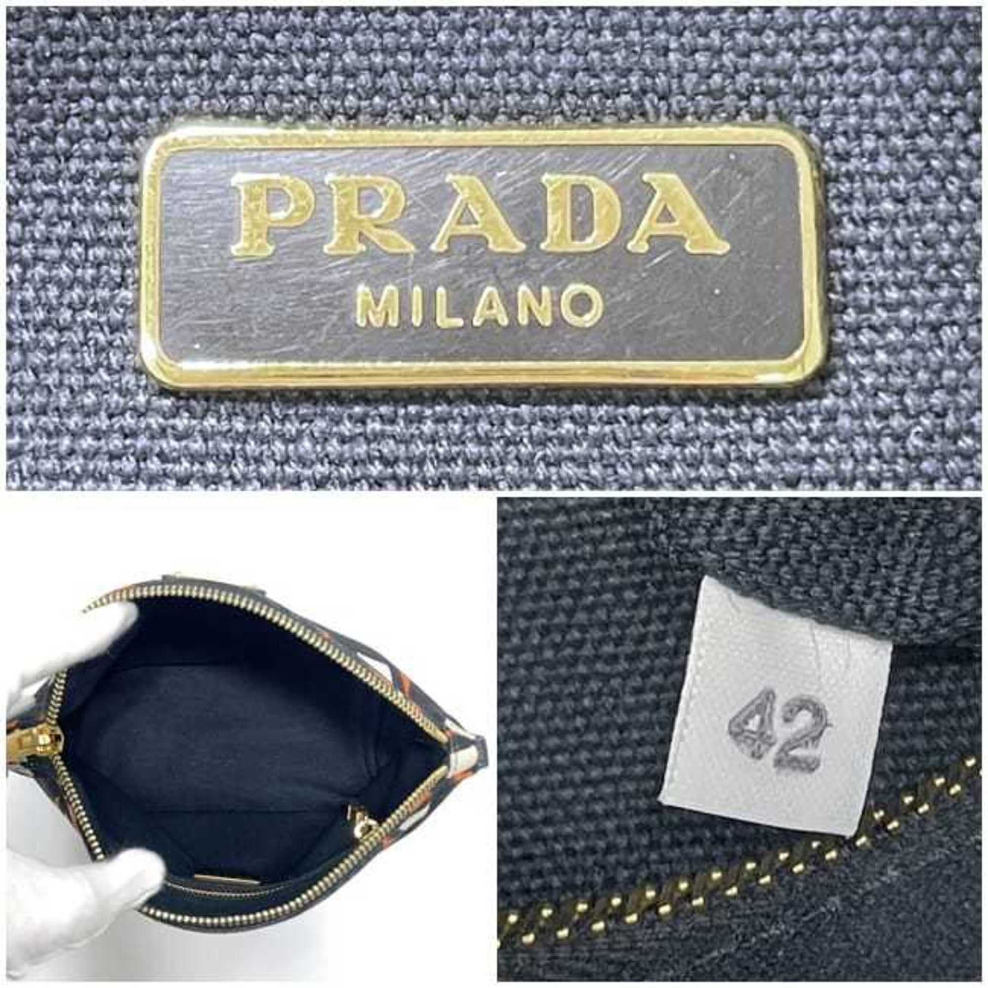 Canvas Leather Pouch (Pre-Owned) - Prada - Modalova