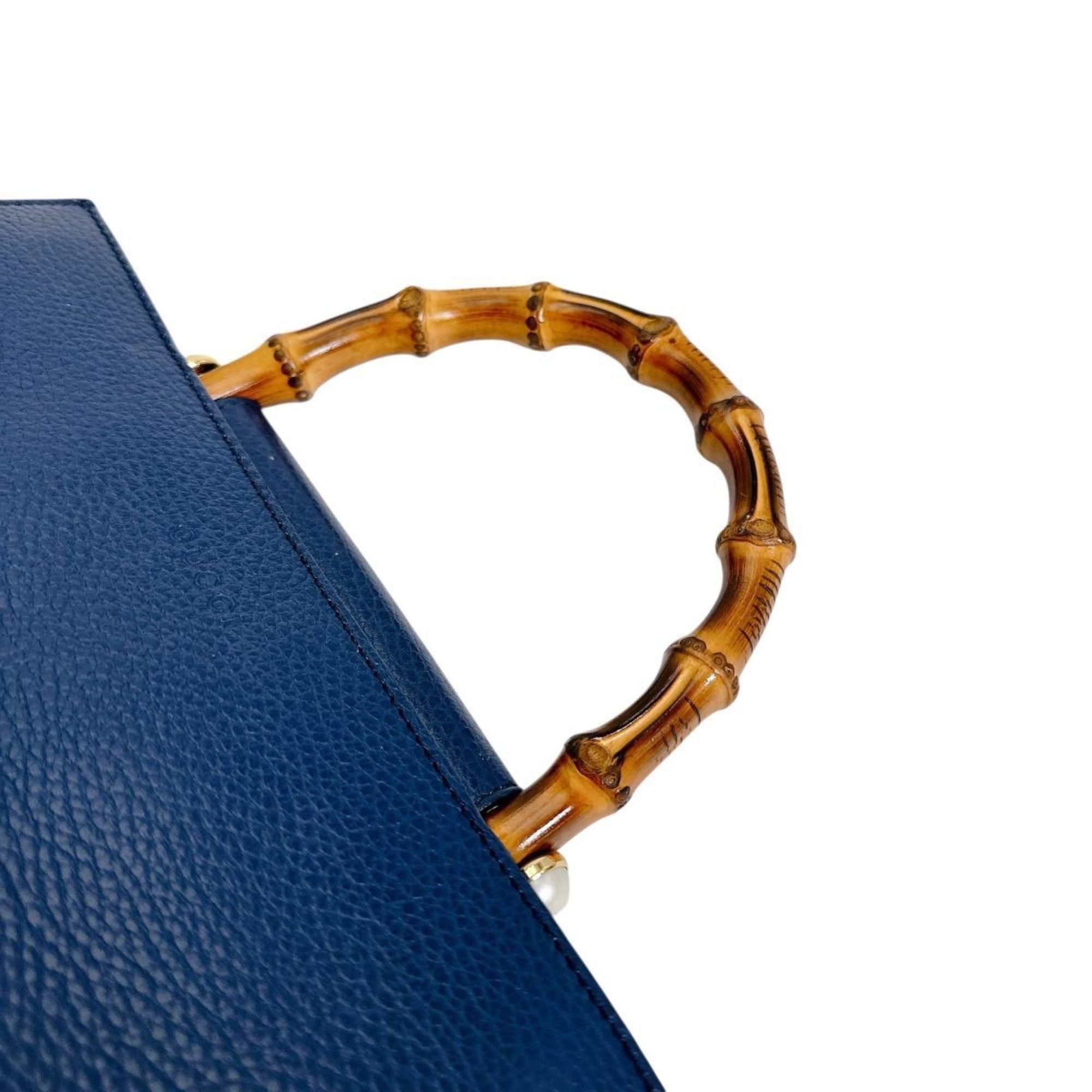 Bamboo Leather Handbag (Pre-Owned) - Gucci - Modalova