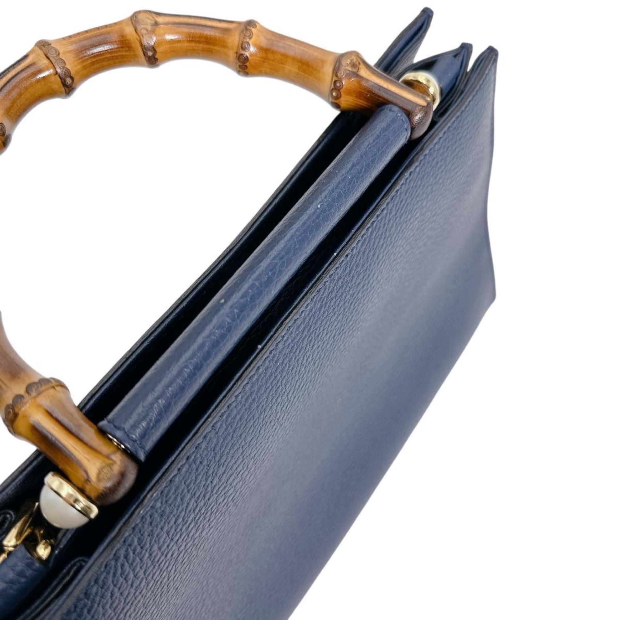 Bamboo Leather Handbag (Pre-Owned) - Gucci - Modalova