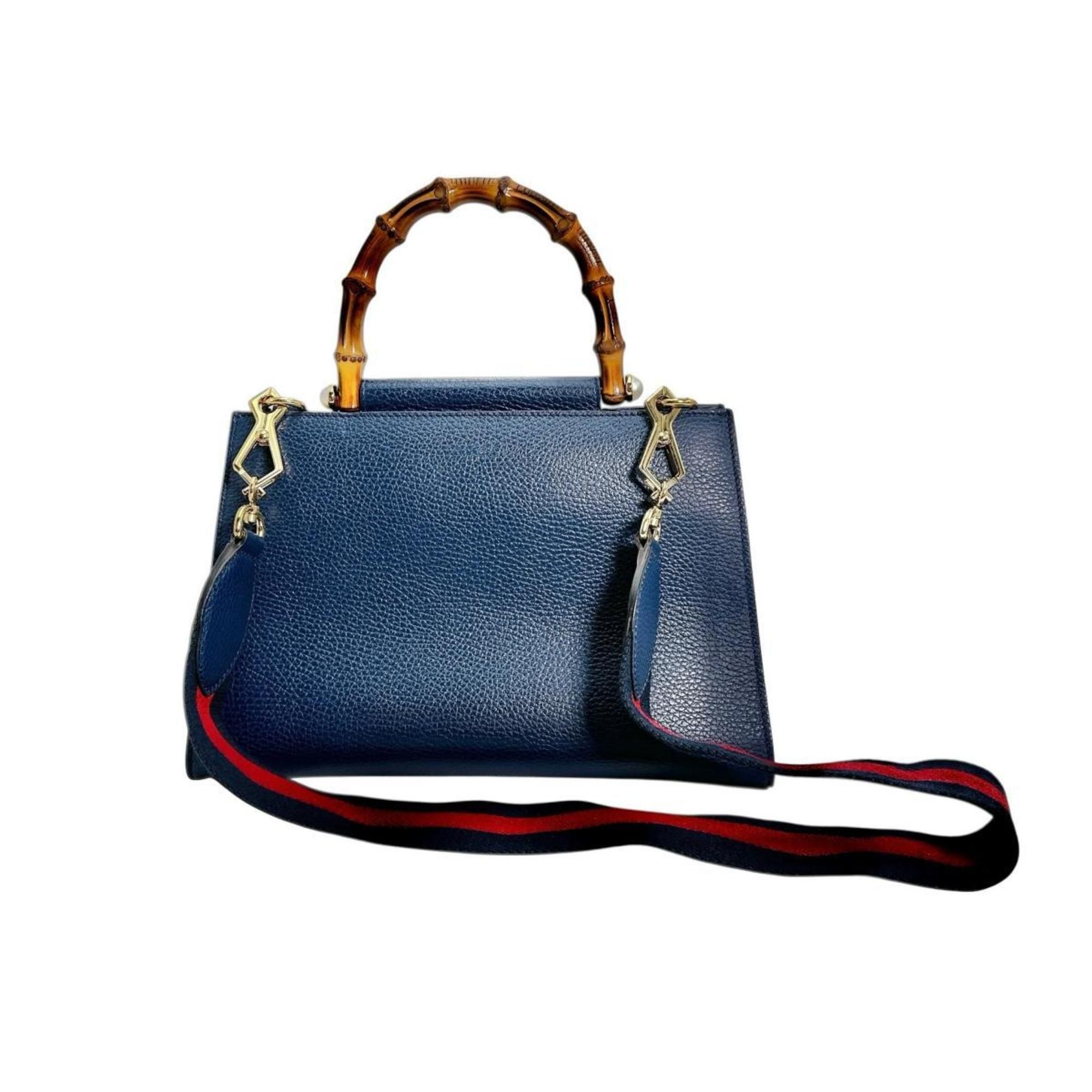 Bamboo Leather Handbag (Pre-Owned) - Gucci - Modalova
