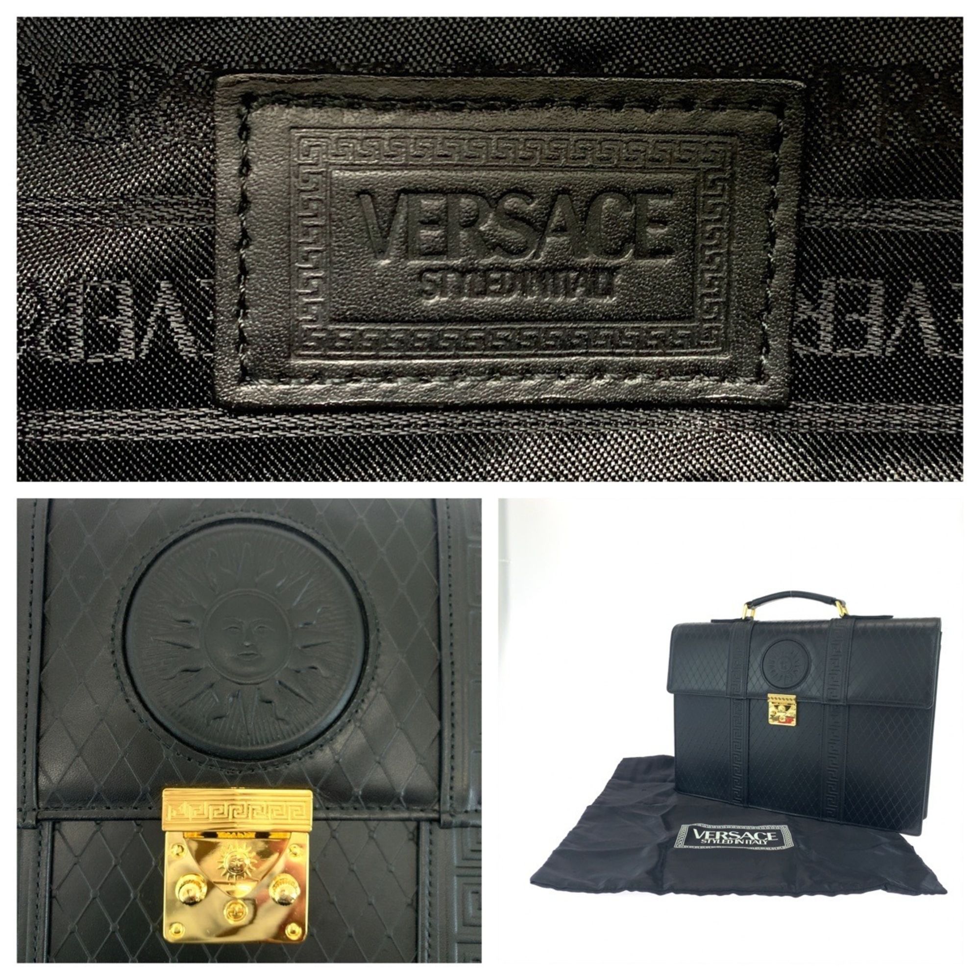 Leather Briefcase Handbag (Pre-Owned) - Versace - Modalova