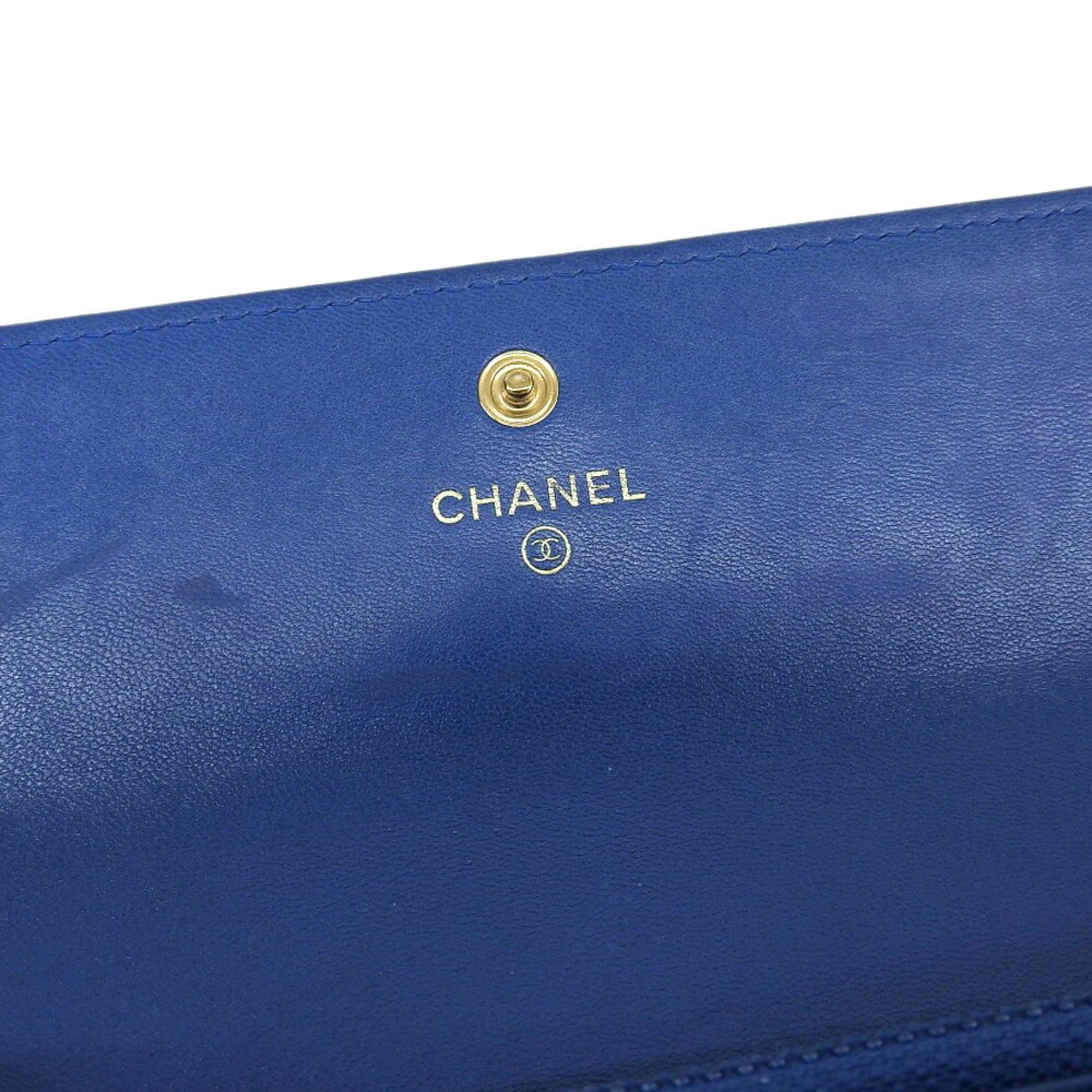 Leather Long Wallet (Bi-Fold) (Pre-Owned) - Chanel - Modalova