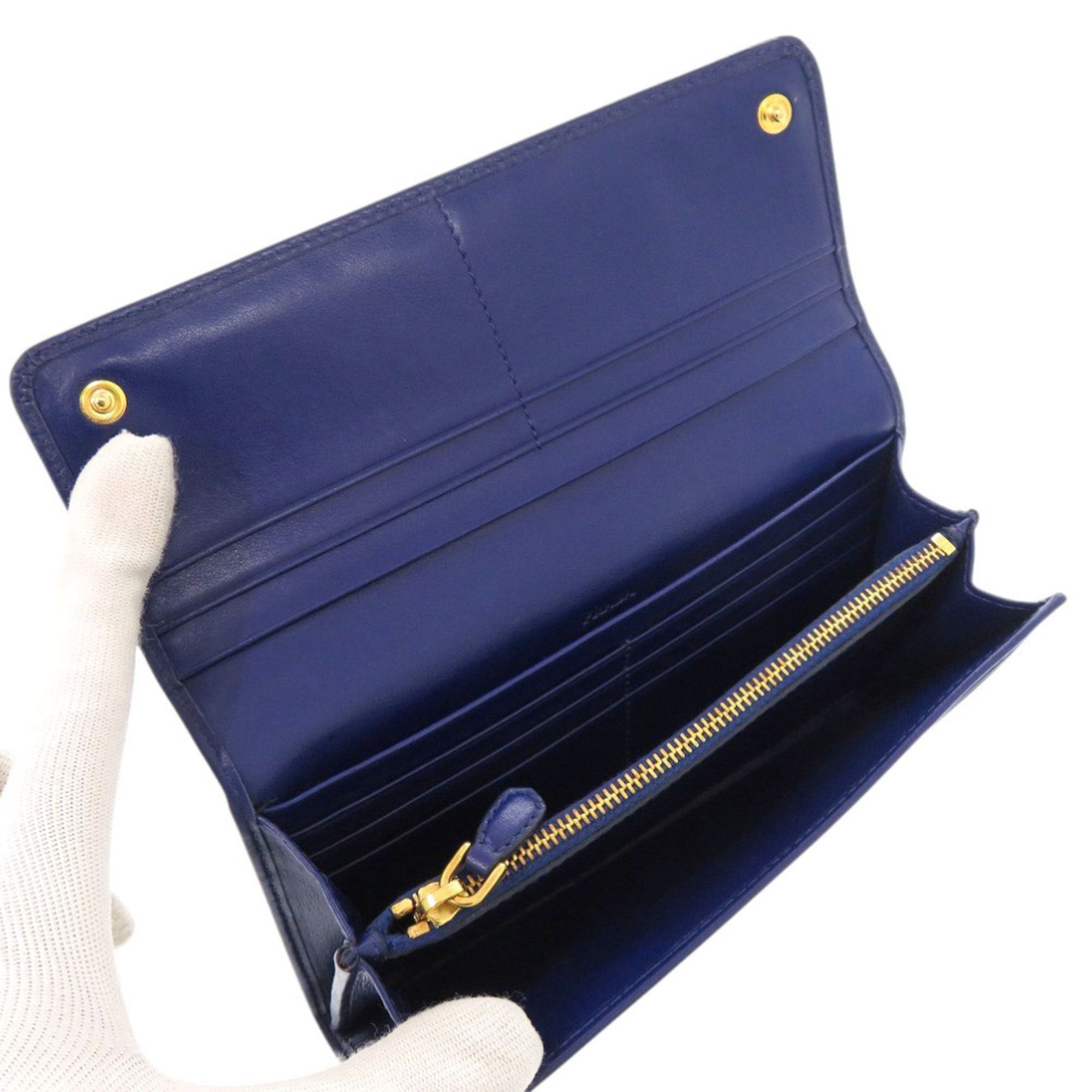 Nylon Leather Long Wallet (Bi-Fold) (Pre-Owned) - Prada - Modalova