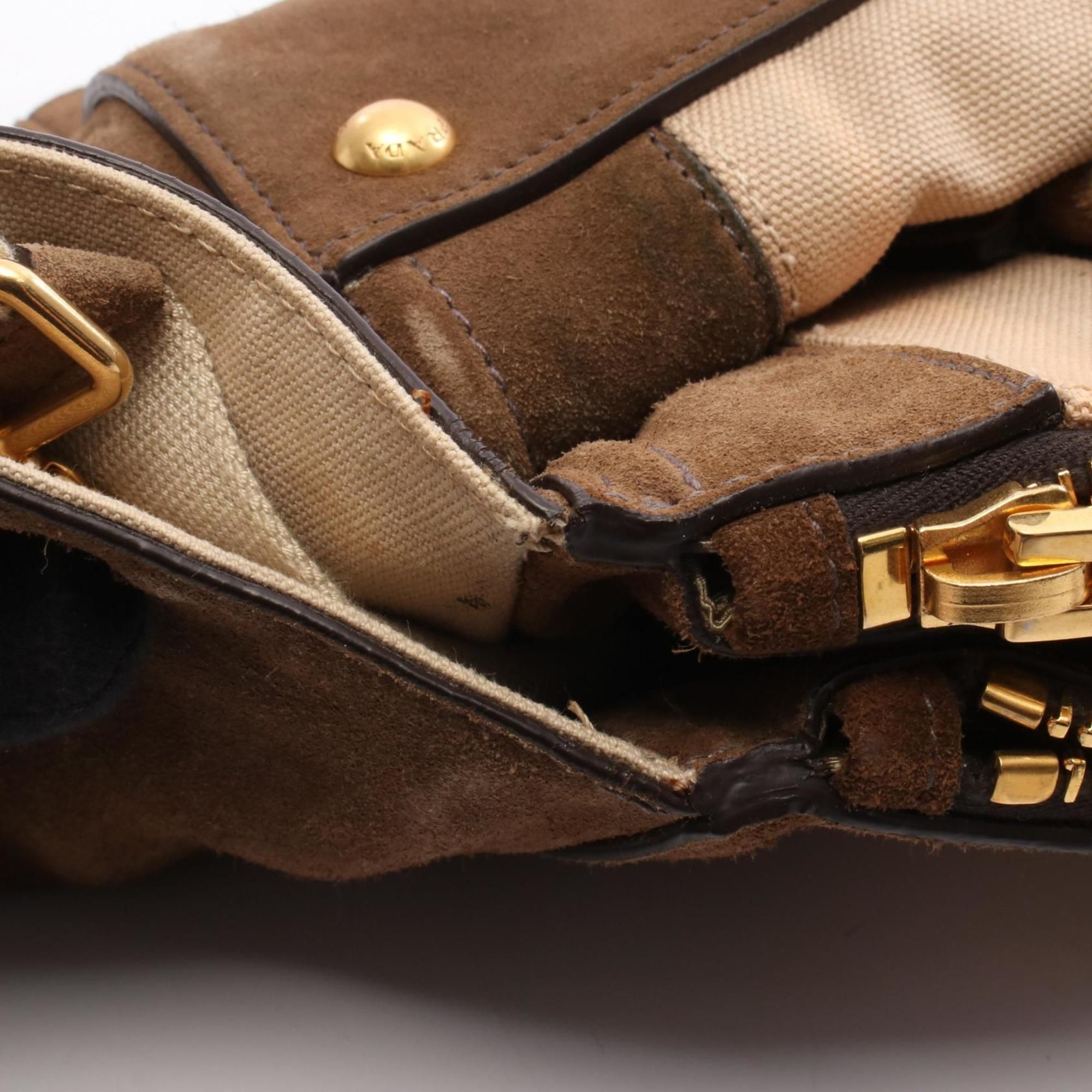 Canvas Suede Handbag (Pre-Owned) - Prada - Modalova