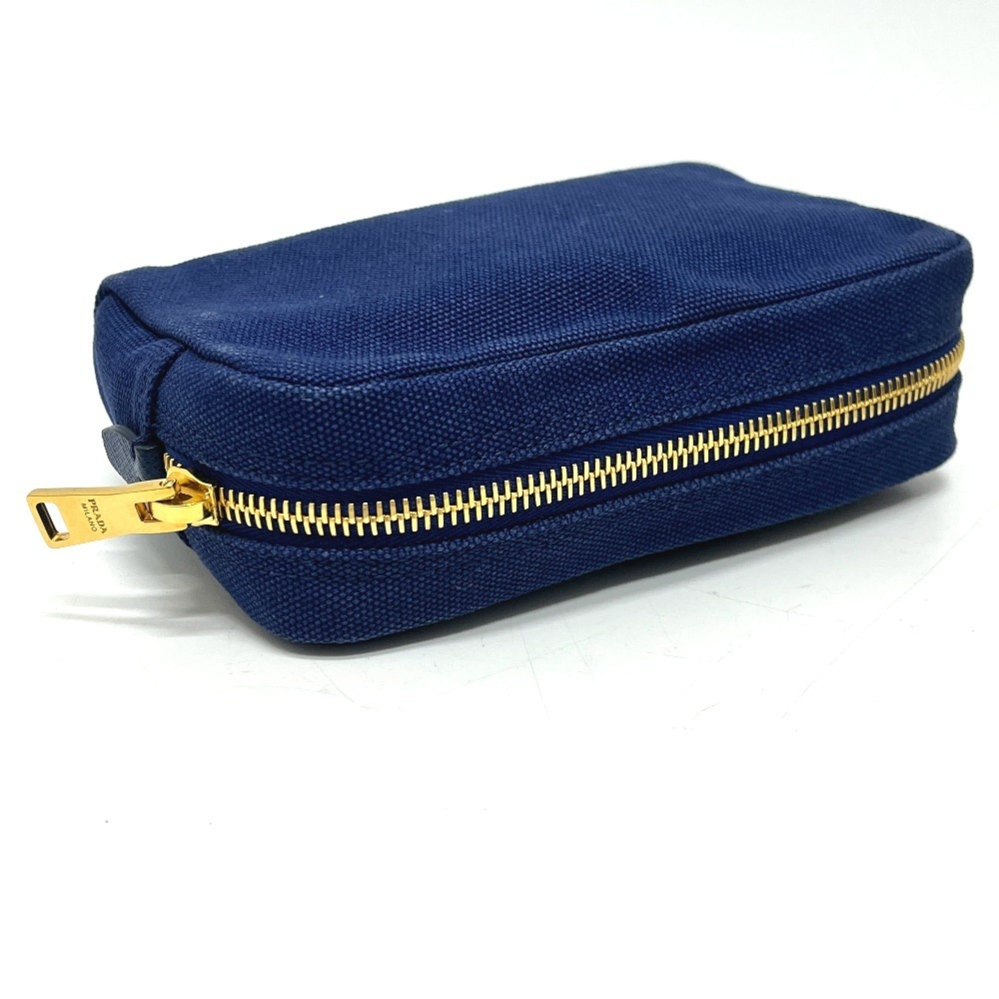 Prada Blue Canvas Pouch (Pre-Owned) - Prada - Modalova