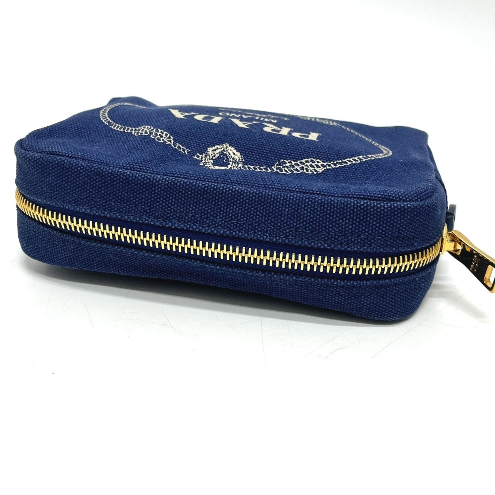 Prada Blue Canvas Pouch (Pre-Owned) - Prada - Modalova