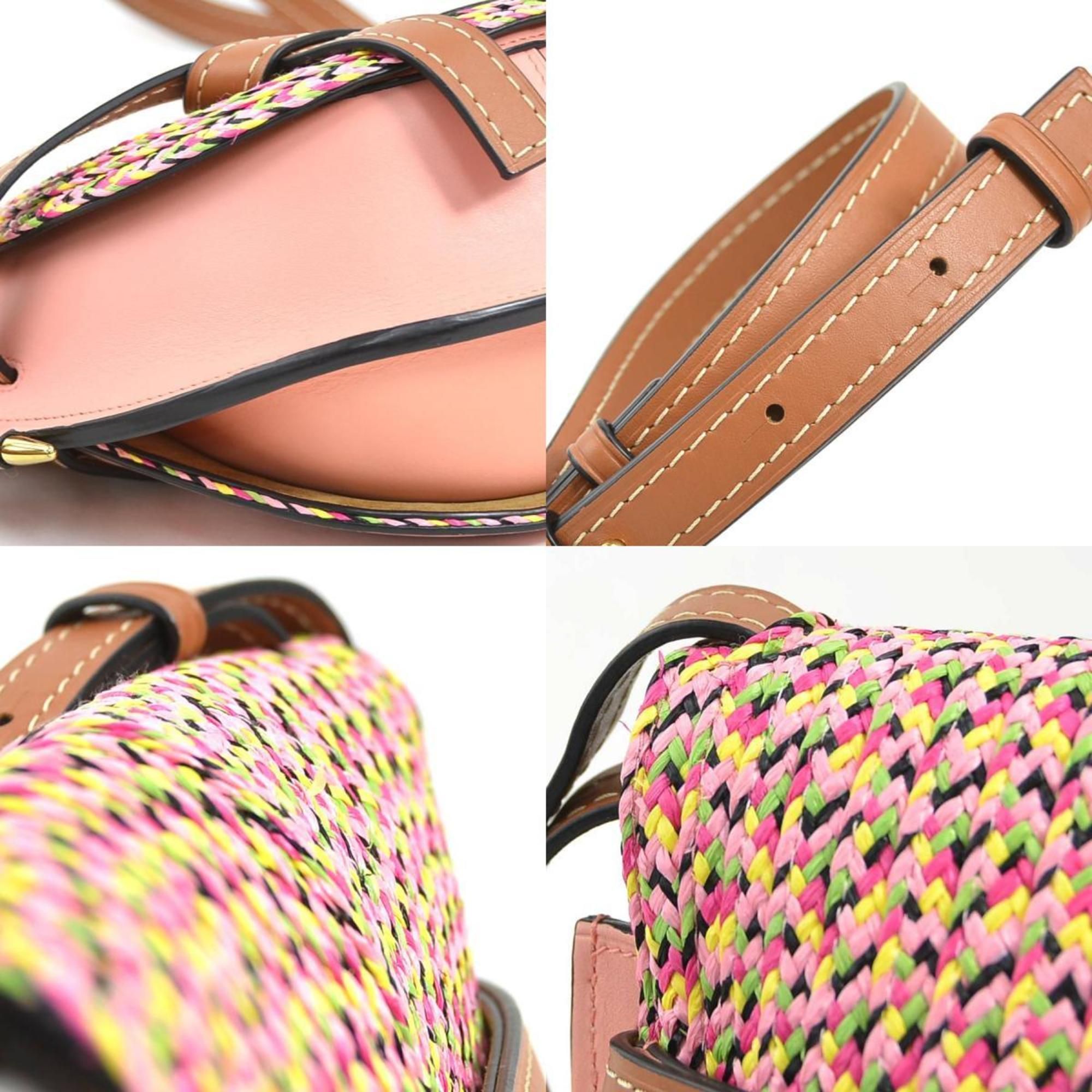 Leather Raffia Shoulder Bag (Pre-Owned) - Loewe - Modalova
