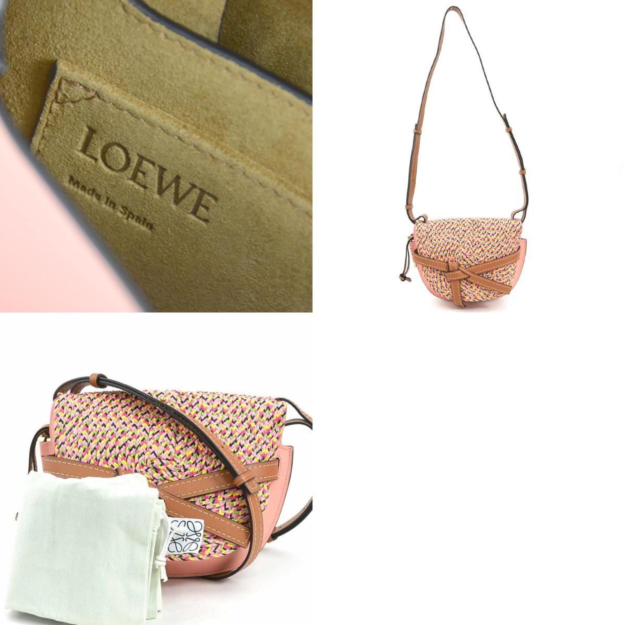 Leather Raffia Shoulder Bag (Pre-Owned) - Loewe - Modalova