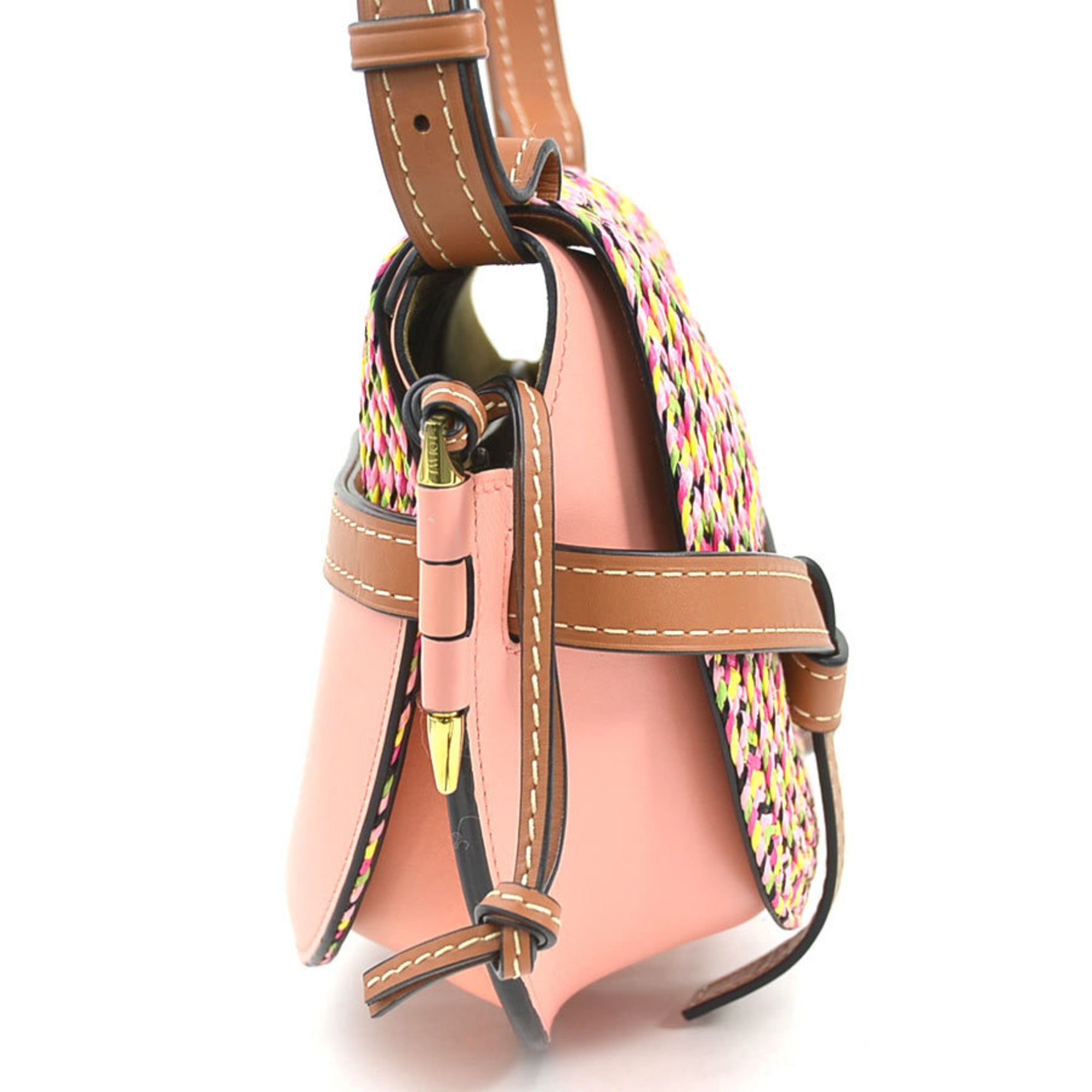 Leather Raffia Shoulder Bag (Pre-Owned) - Loewe - Modalova