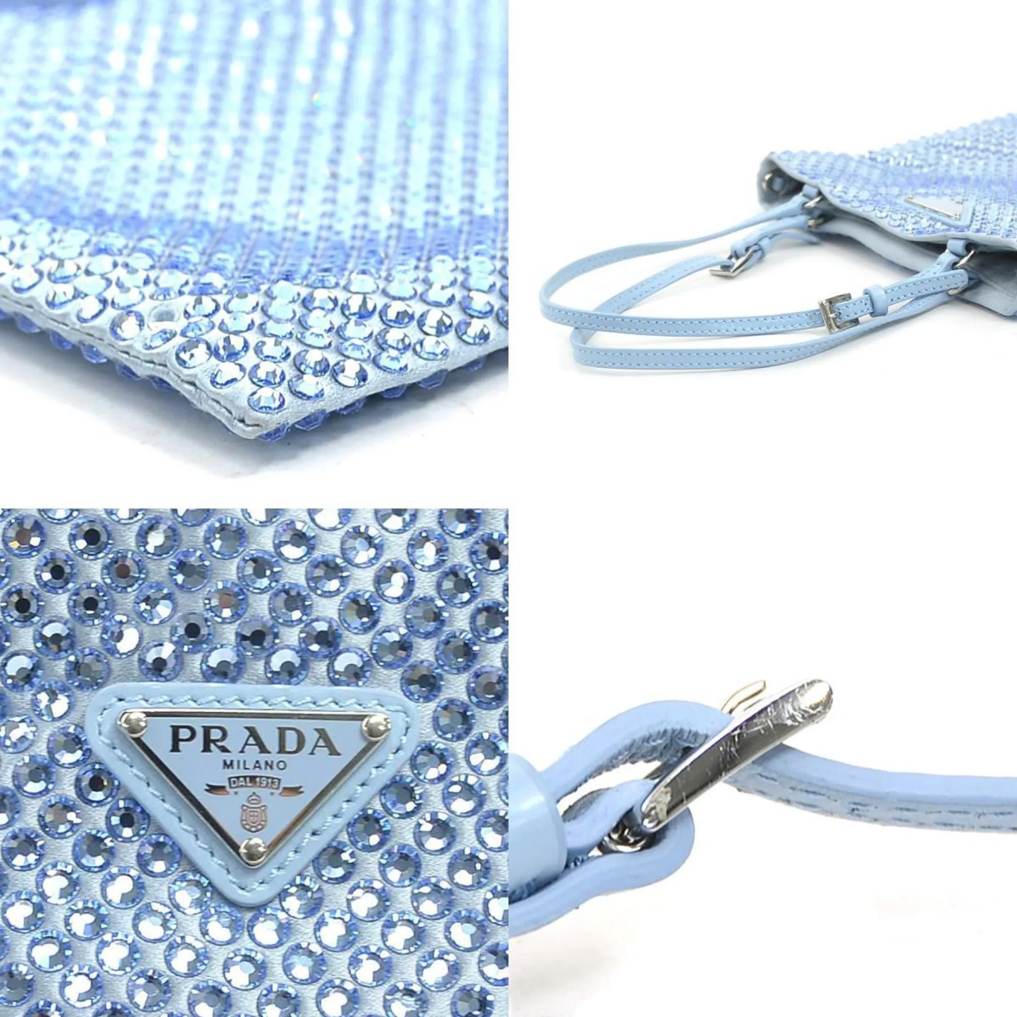 Satin Rhinestone Handbag (Pre-Owned) - Prada - Modalova