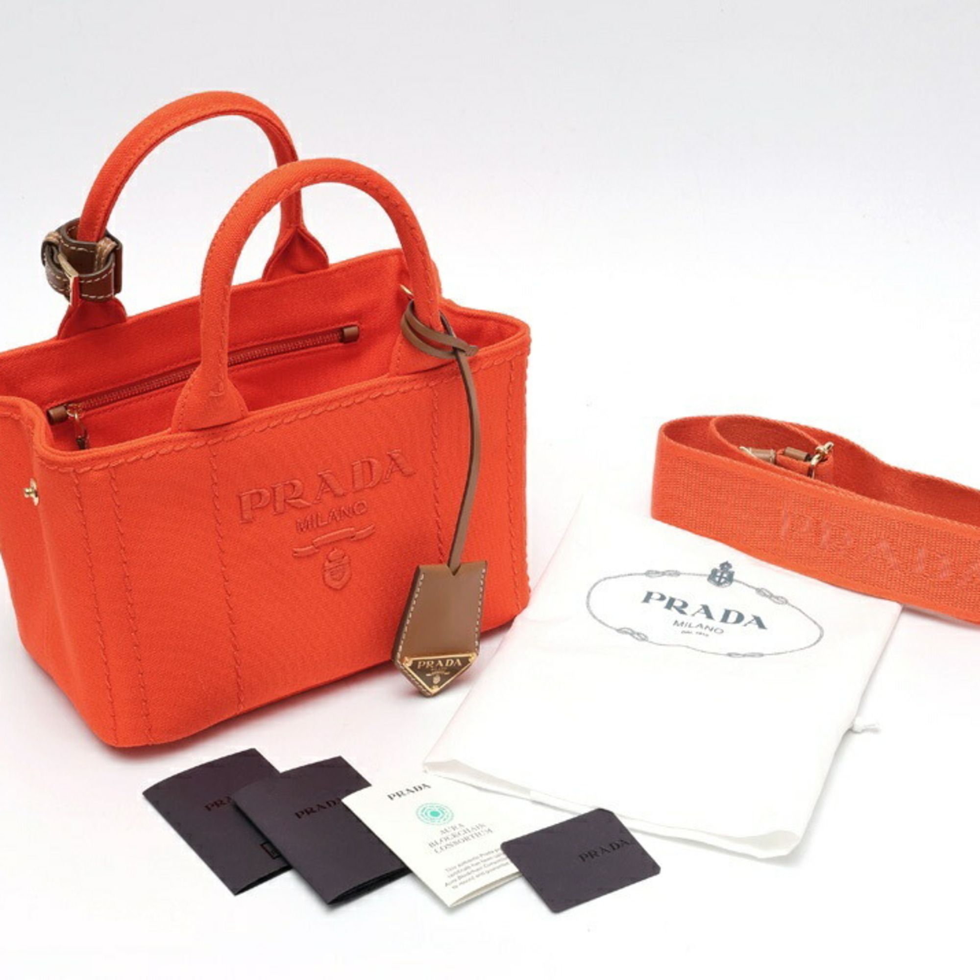 Cotton Canvas Handbag Tote Bag (Pre-Owned) - Prada - Modalova