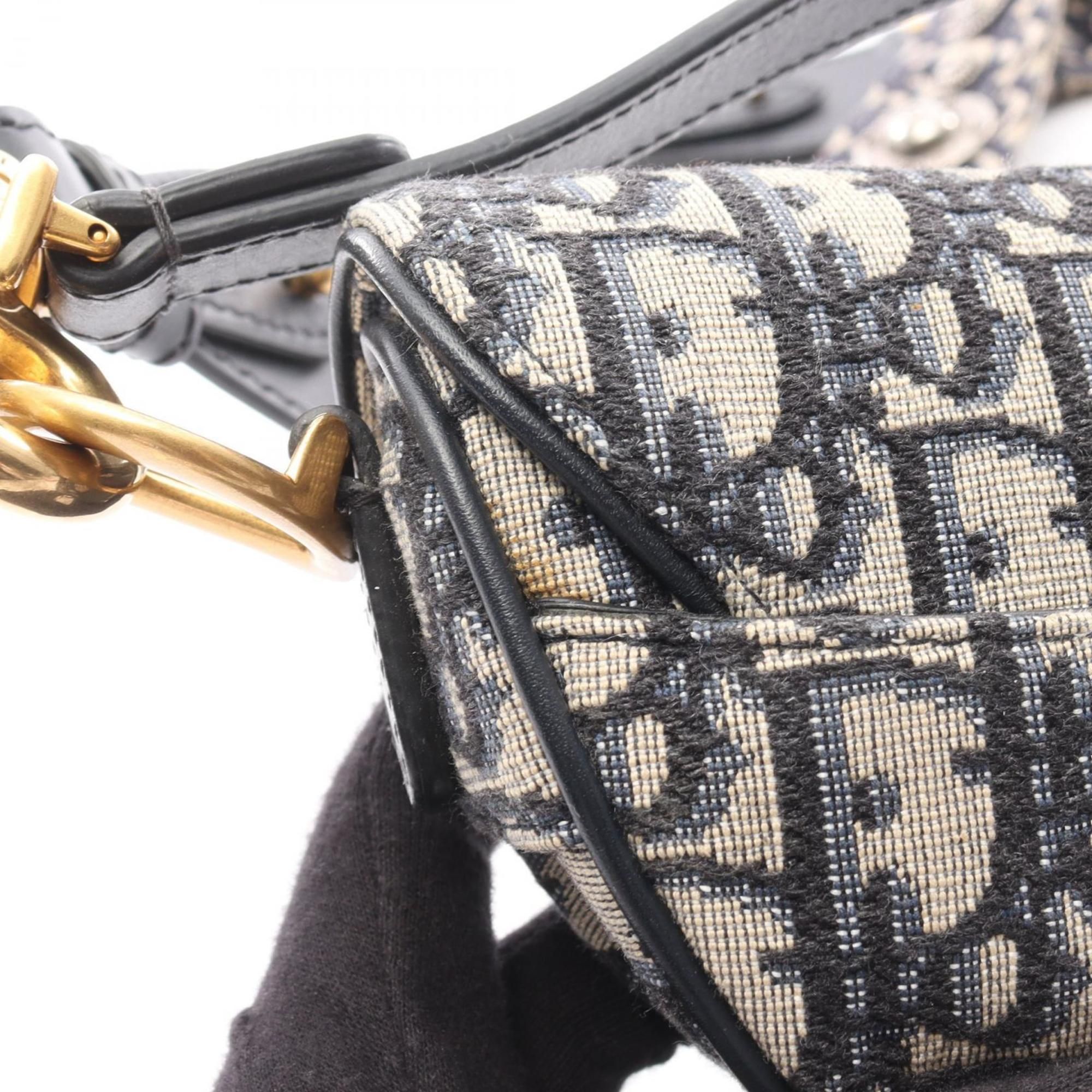 Canvas Leather Handbag Saddle Bag (Pre-Owned) - Christian Dior - Modalova